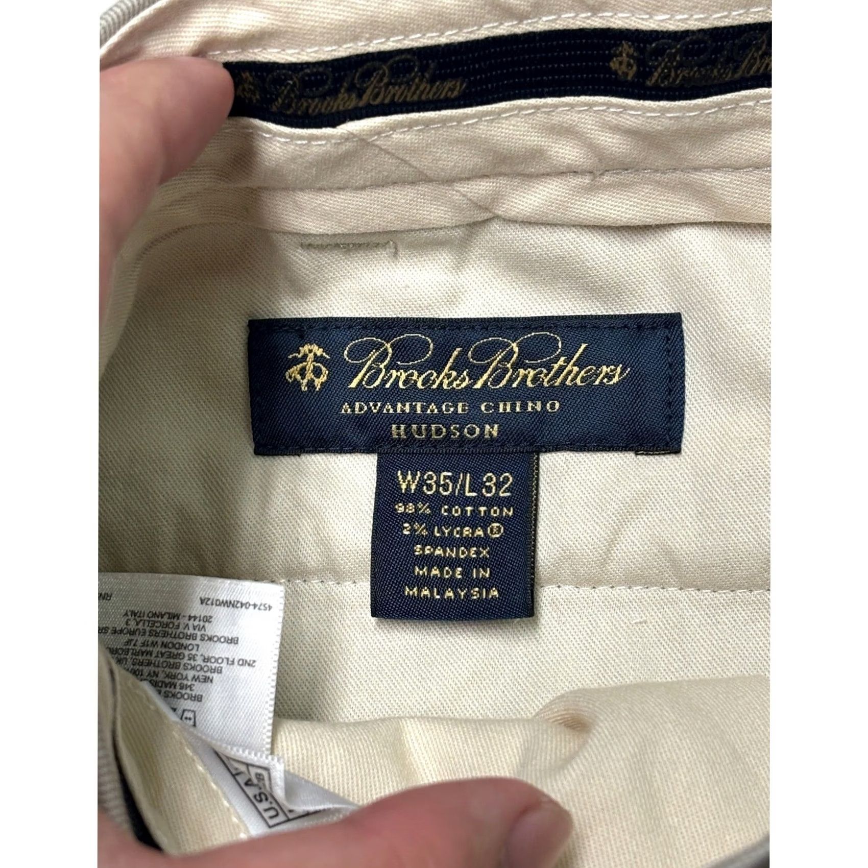Brooks Brothers Brooks Brothers Pants Mens 35 Beige Advantage Chino Hudson Tan Khaki 35x32 Stretch Cotton Size US 35 - 3 Thumbnail