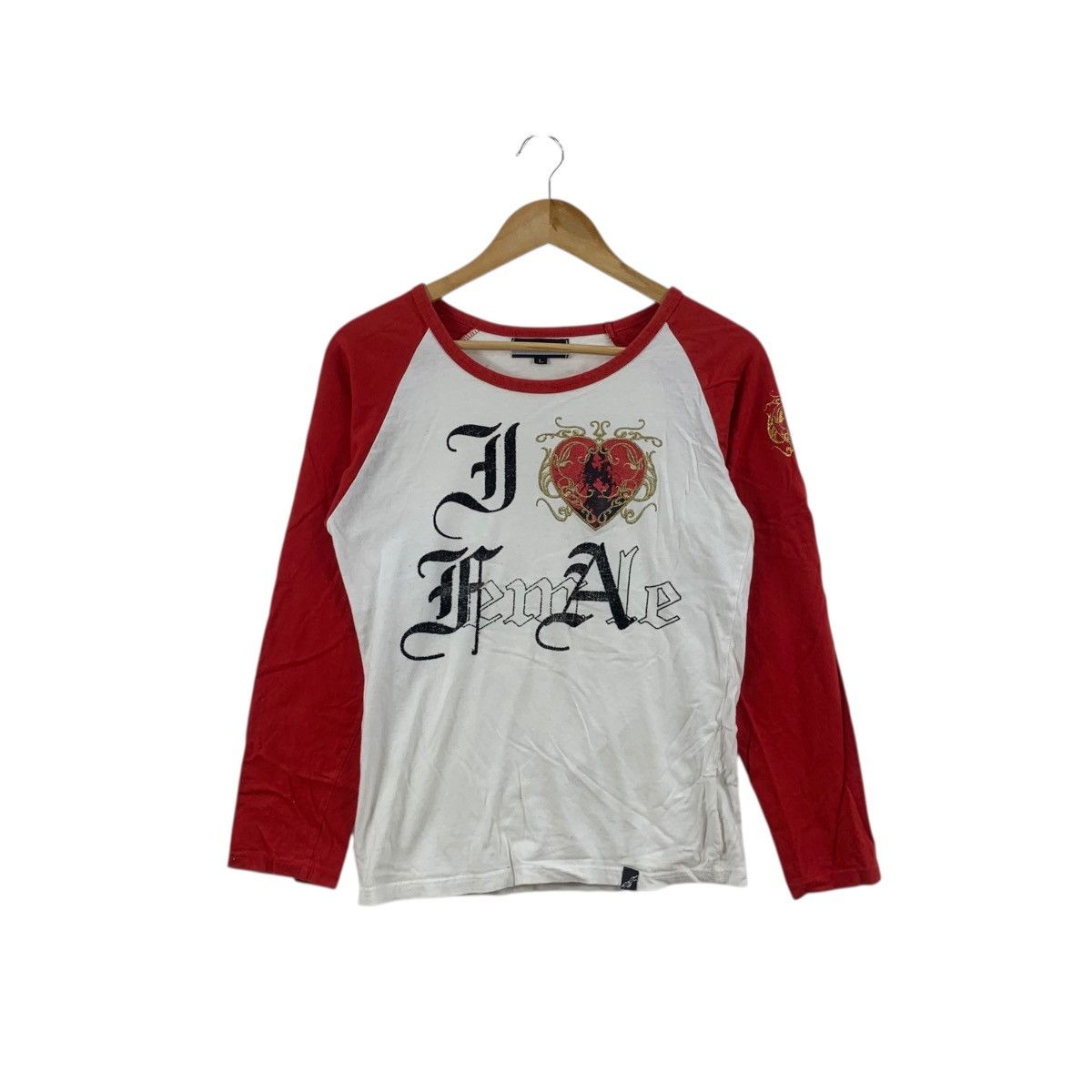 In The Attic IN THE ATTIC JAPAN I Love Female Raglan Shibuya Tee Shirt Size L / US 10 / IT 46 - 1 Thumbnail