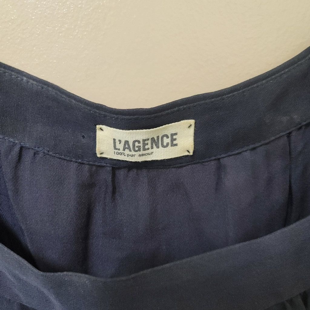 L'AGENCE L'AGENCE Blue and Gray Blouse with Relaxed Boxy Style Size M / US 6-8 / IT 42-44 - 3 Thumbnail