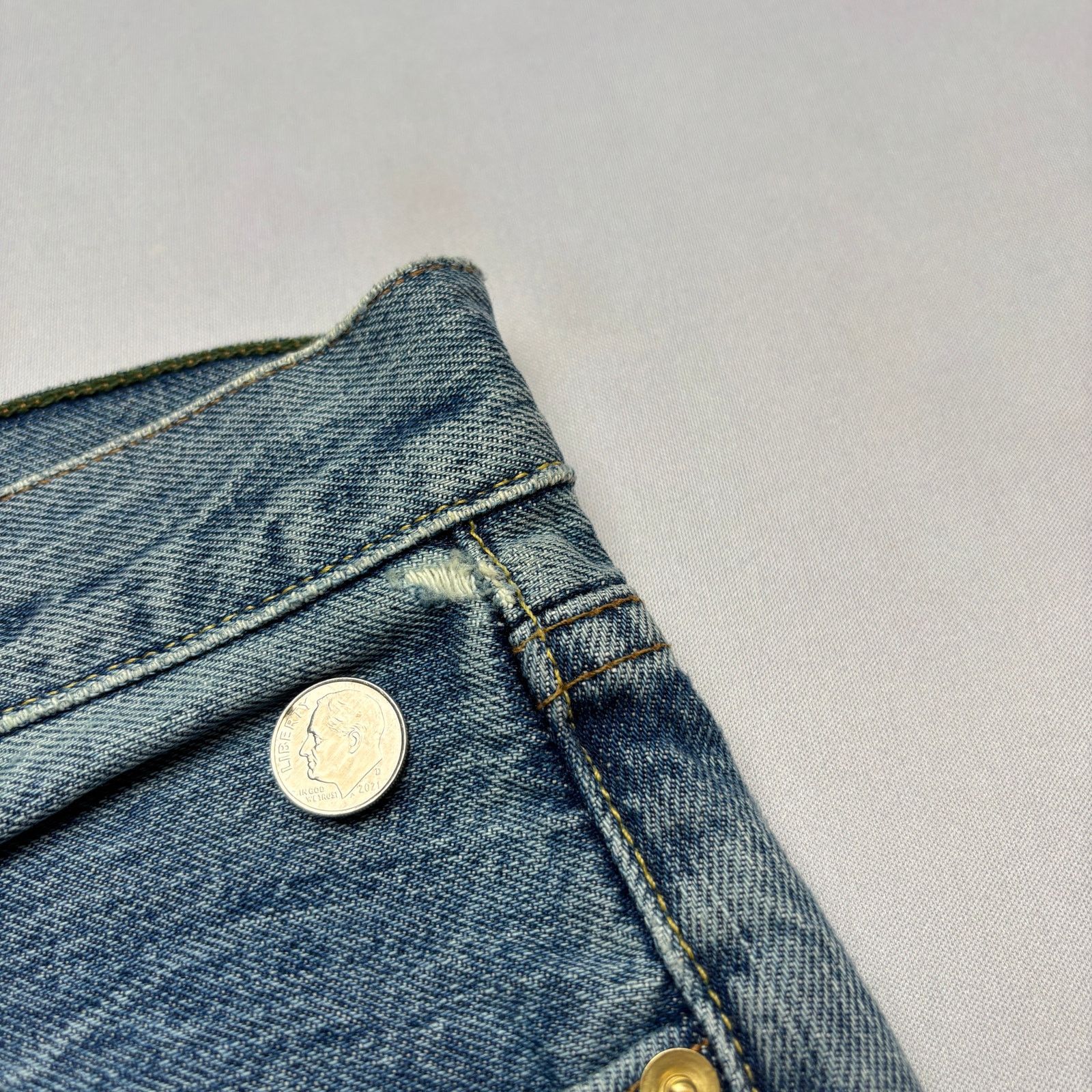 Sid Mashburn $185 Sid Mashburn Light Wash Denim 36x34 Slim Straight Jeans Size US 36 / EU 52 - 11 Thumbnail