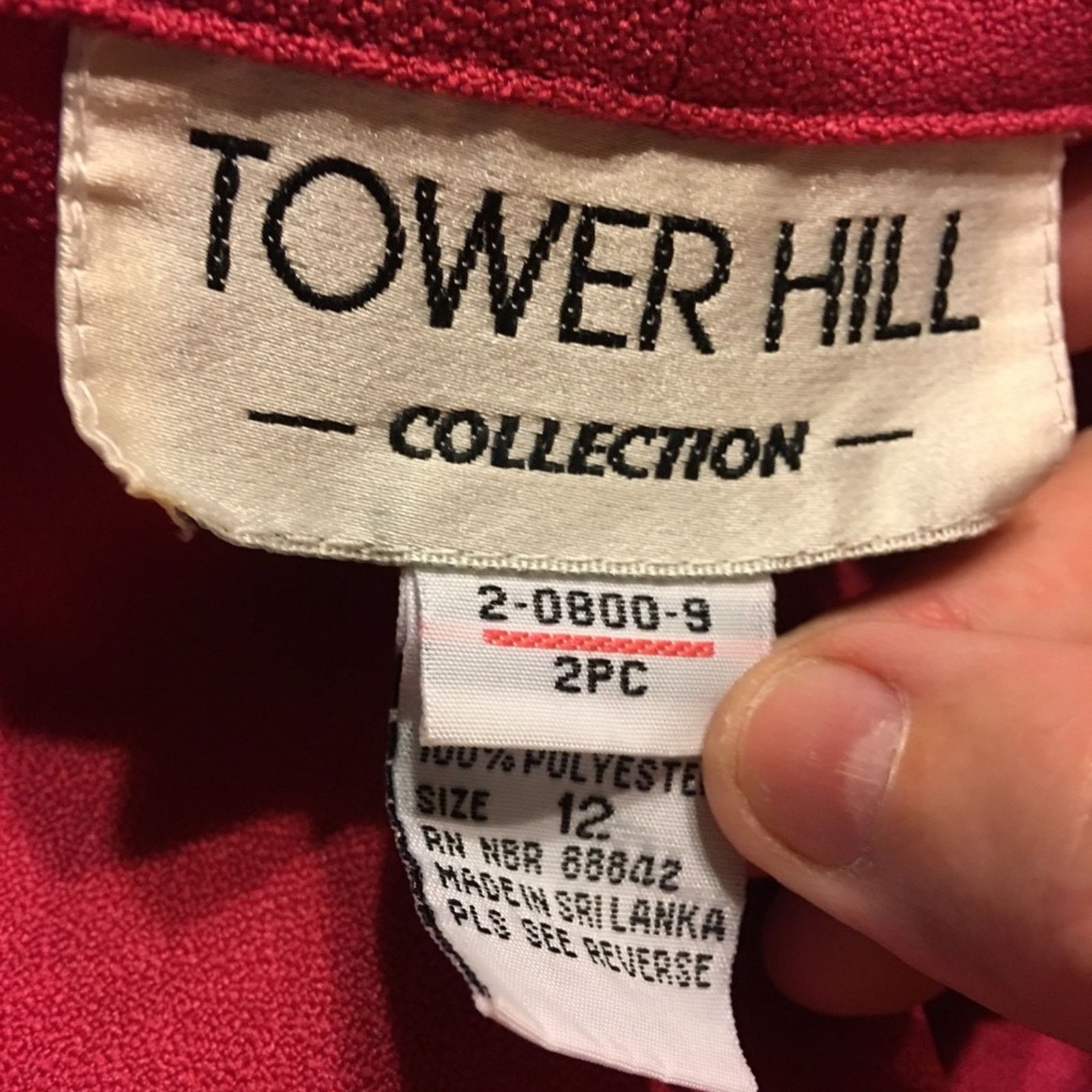 Vintage Tower Hill bright pink skirt set NWOT 12 Size XL / US 12-14 / IT 48-50 - 8 Thumbnail