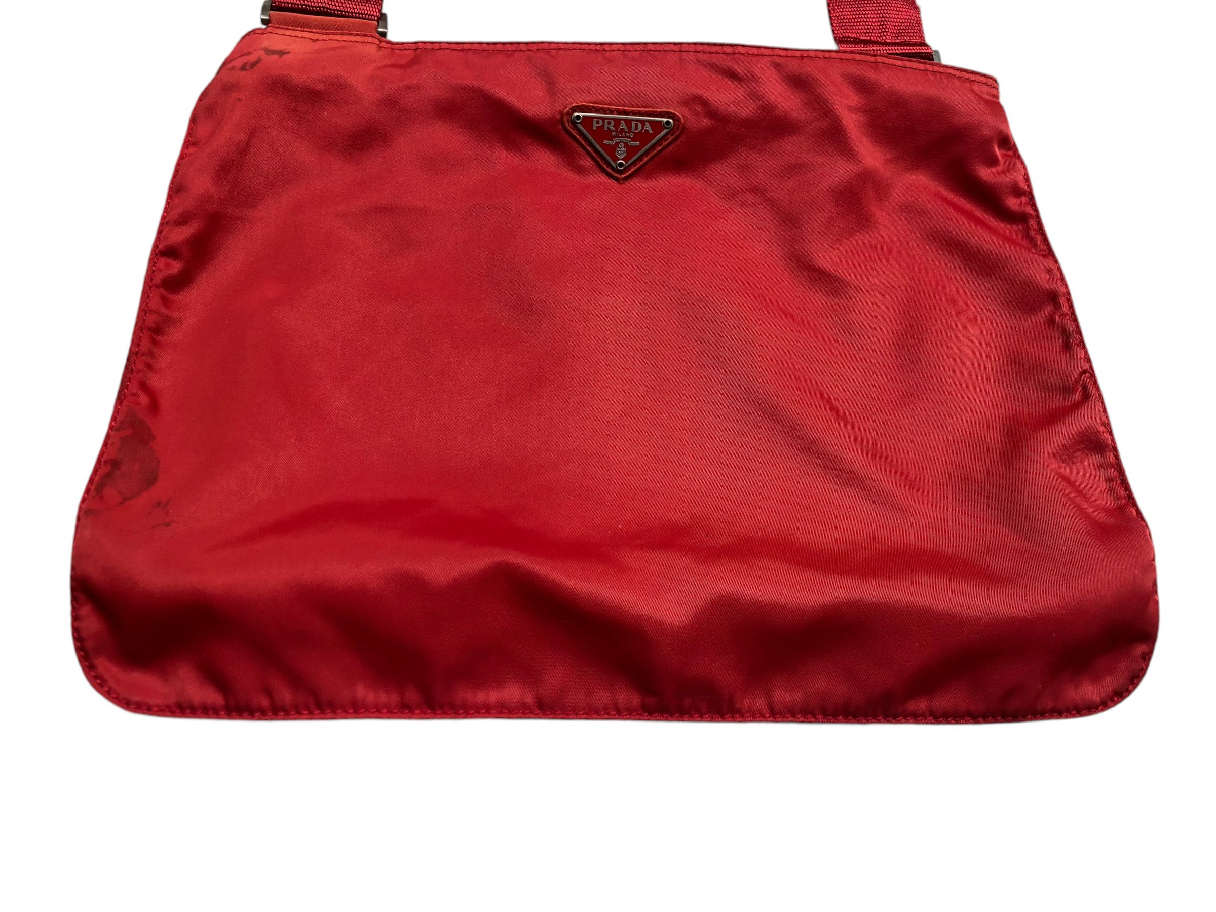Prada 🔥Authentic PRADA Vintage Red Tessuto Crossbody Bag Size ONE SIZE - 3 Thumbnail