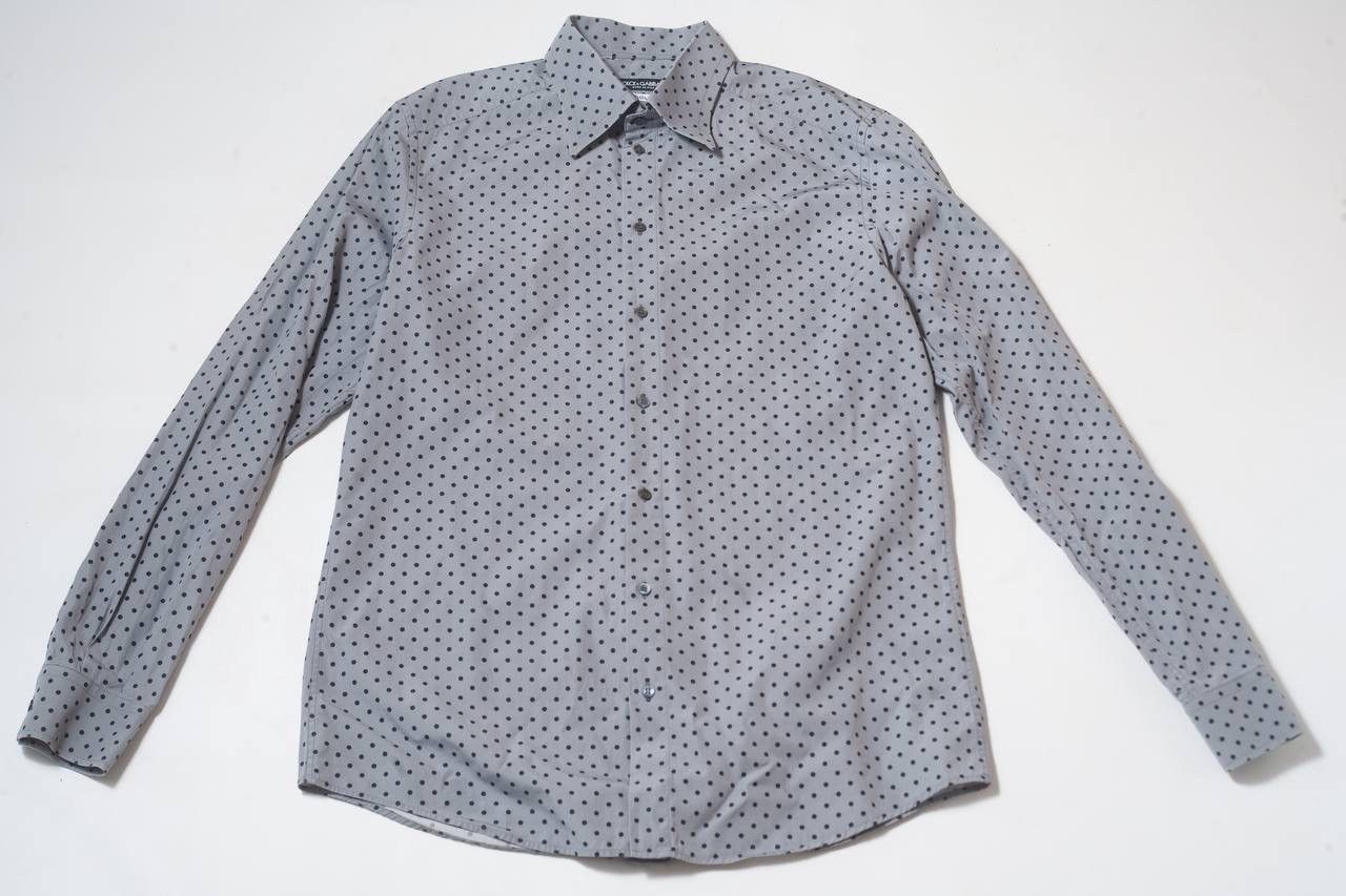 DOLCE & GABBANA GOLD Polka Dots Casual Shirt