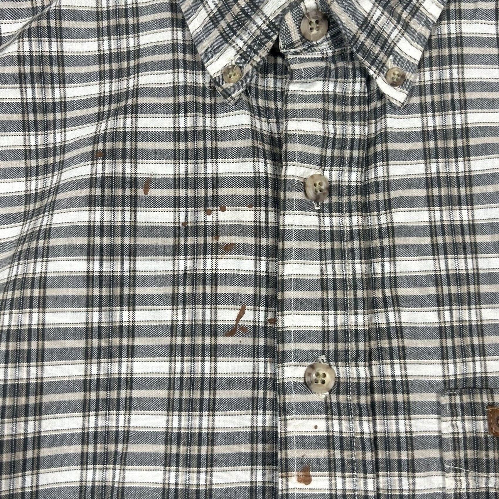 Carhartt Carhartt Mens Paint Stained Plaid Button Up Shirt 2XL Short Sleeve Workwear Tan Regular Size Thick Cotton Button-Down Collar Mens Size US XXL / EU 58 / 5 - 4 Thumbnail