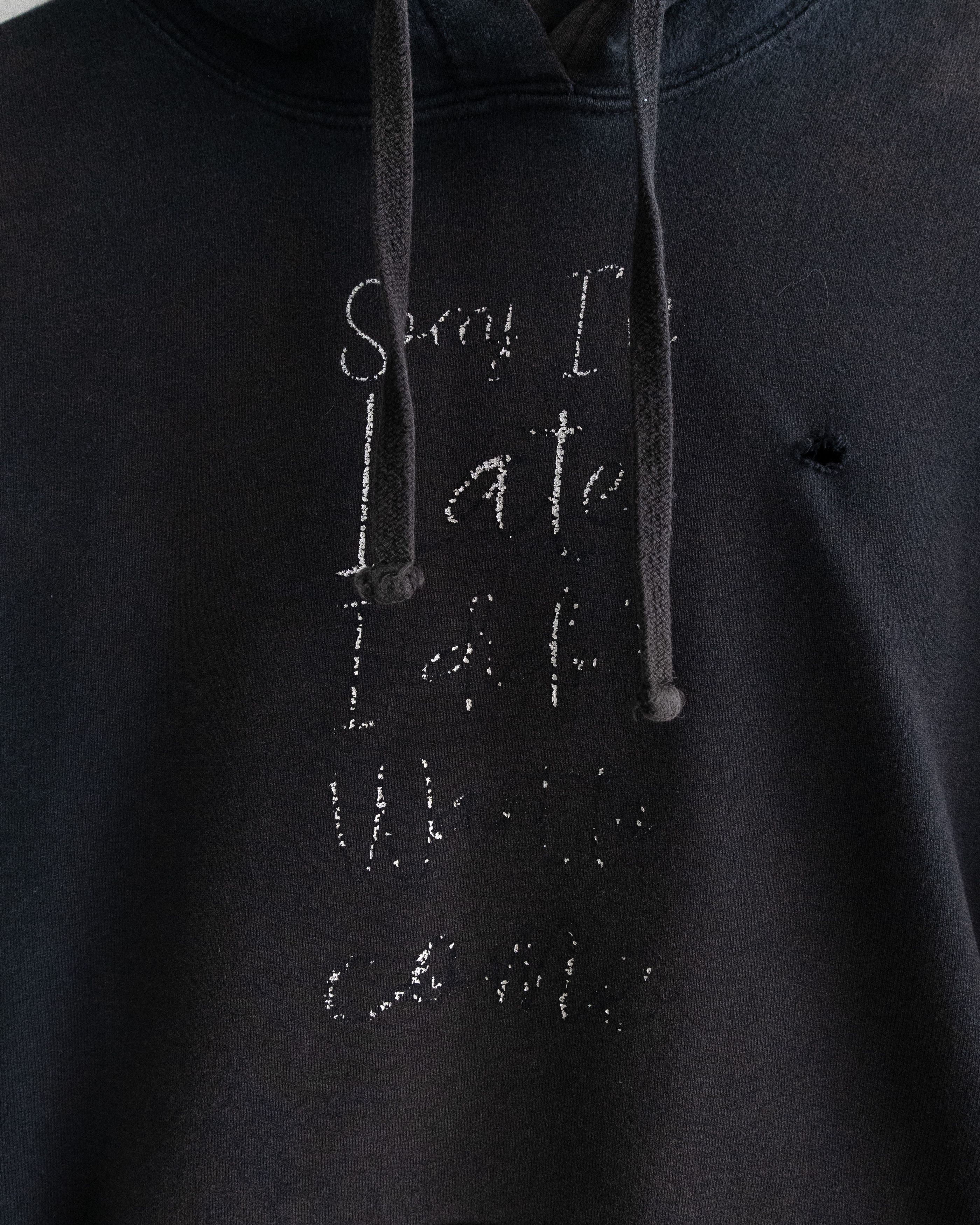Vintage Vintage 2000s Grunge ERD Style Faded Hoodie Sorry I'm Late Size US S / EU 44-46 / 1 - 4 Thumbnail