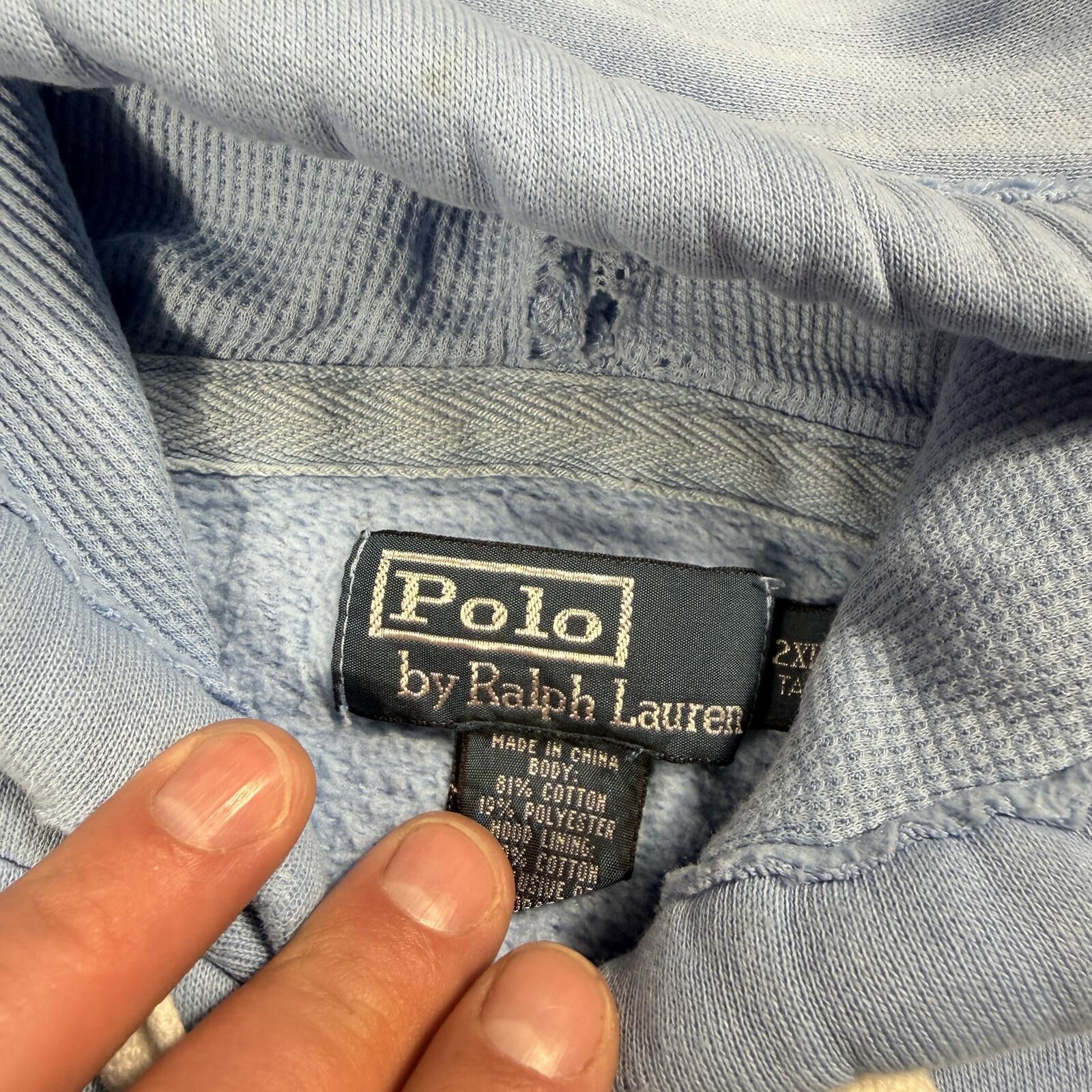 Polo Ralph Lauren Polo Ralph Lauren Thrashed Zipup Hooded Sweatshirt Size US XXL / EU 58 / 5 - 6 Thumbnail