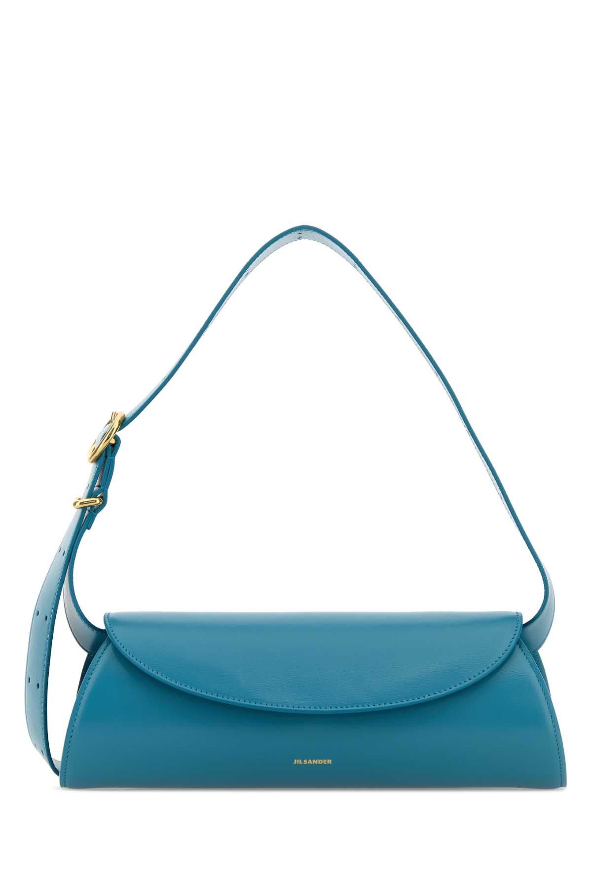Jil Sander Turquoise Leather Small Cannolo Shoulder Bag Size ONE SIZE - 1 Thumbnail