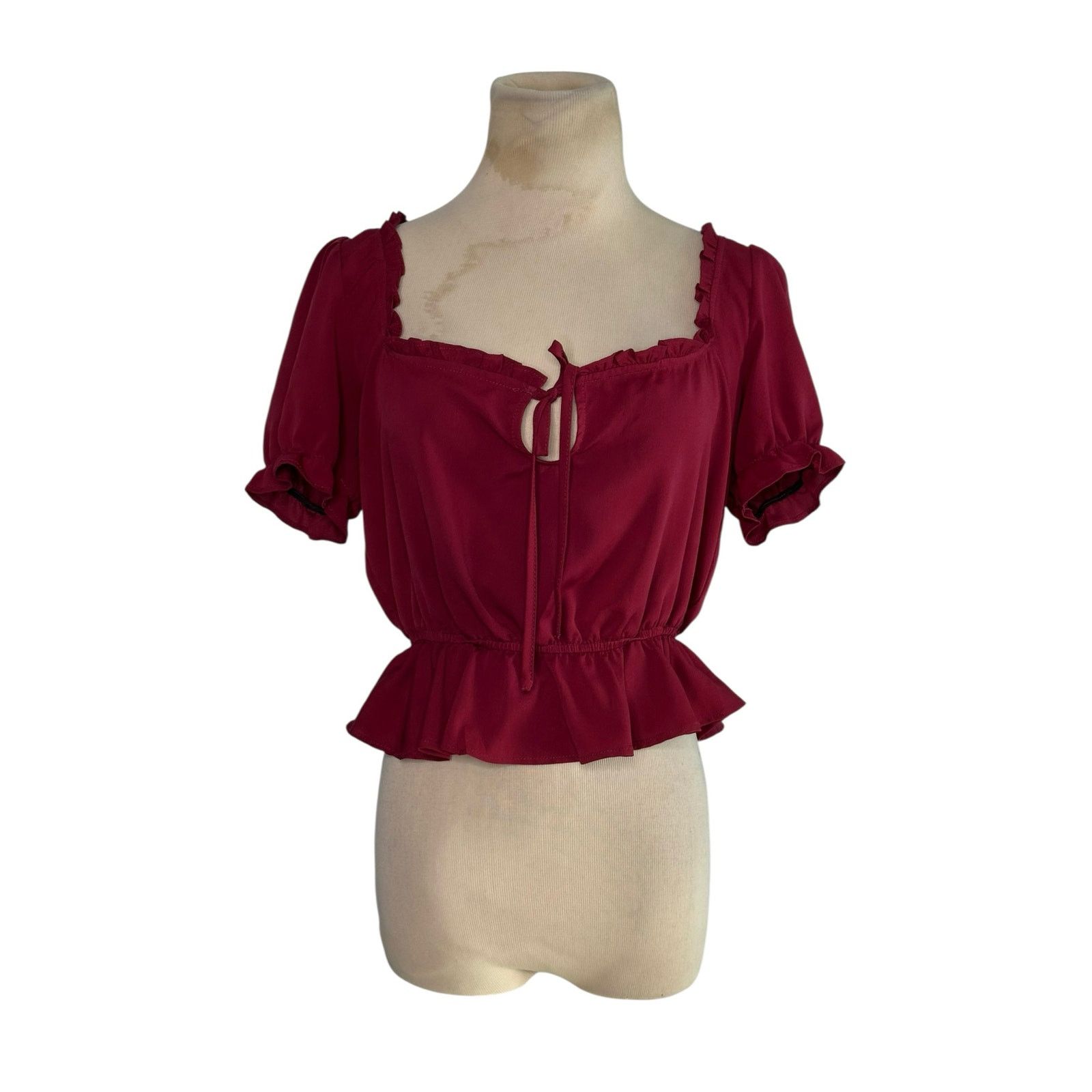 Urban Outfitters Urban Outfitters burgundy peplum blouse size medium Size M / US 6-8 / IT 42-44 - 14 Thumbnail