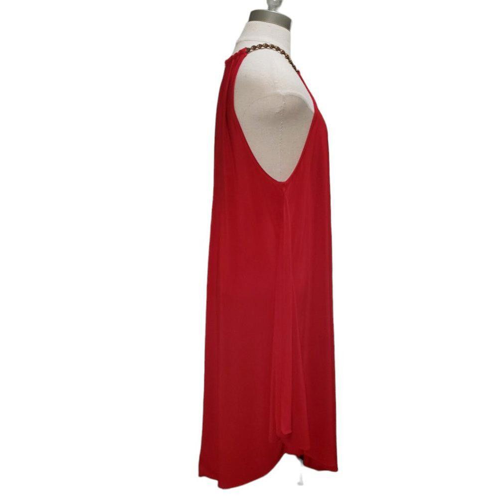 Designer CT481a Red Ladies Red Midi Sleeveless Dress L Size L / US 10 / IT 46 - 2 Thumbnail