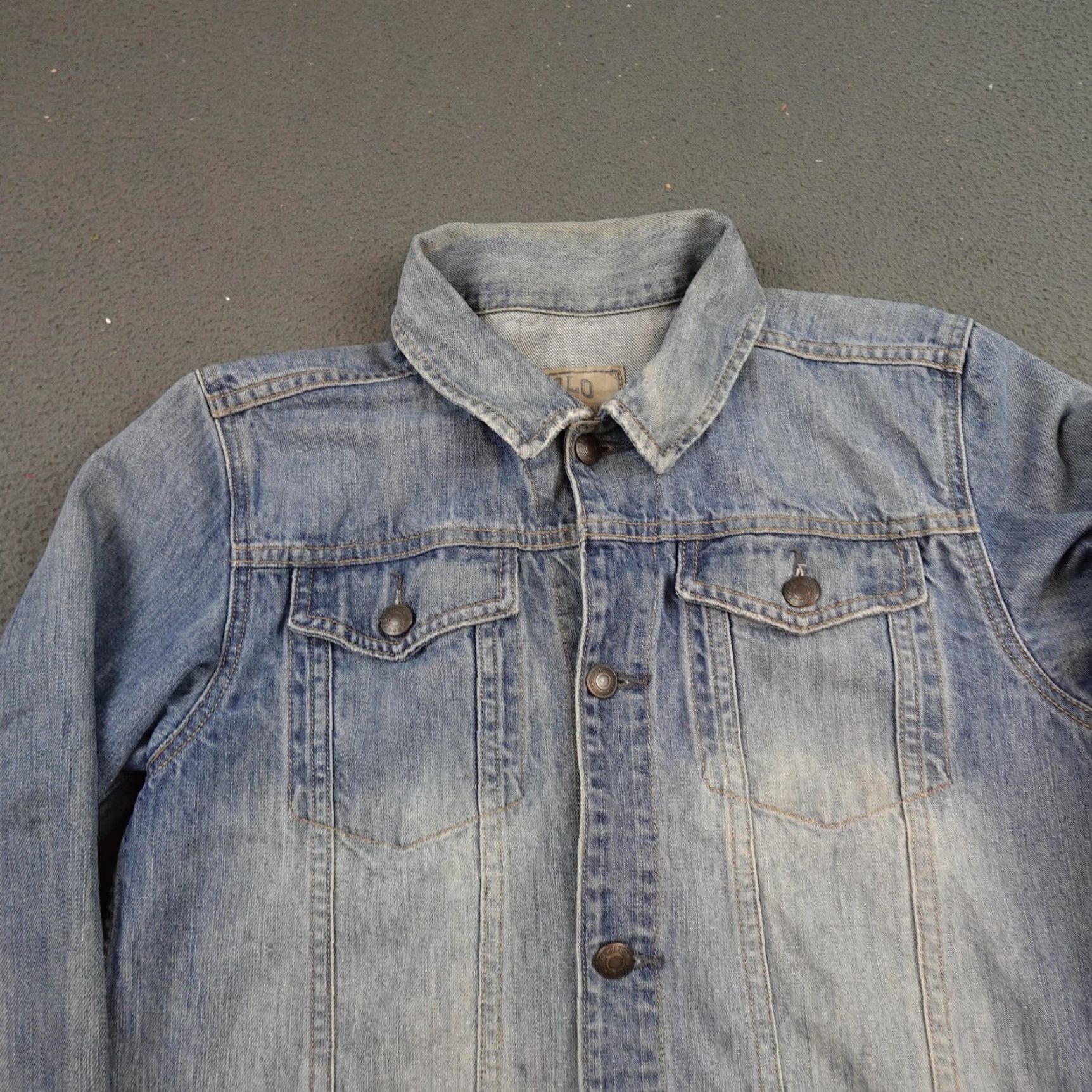 Polo Ralph Lauren Polo Ralph Lauren Jacket Mens Medium Blue Denim Bomber Button Faded Light Wash Size US M / EU 48-50 / 2 - 4 Thumbnail