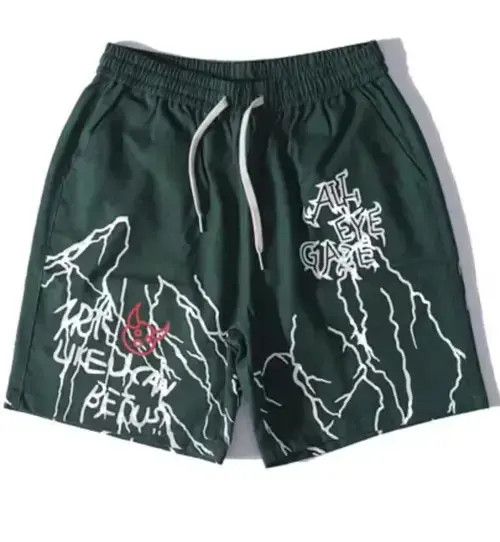 Jean Graffiti Print Pocket Shorts Size US 30 / EU 46 - 3 Thumbnail
