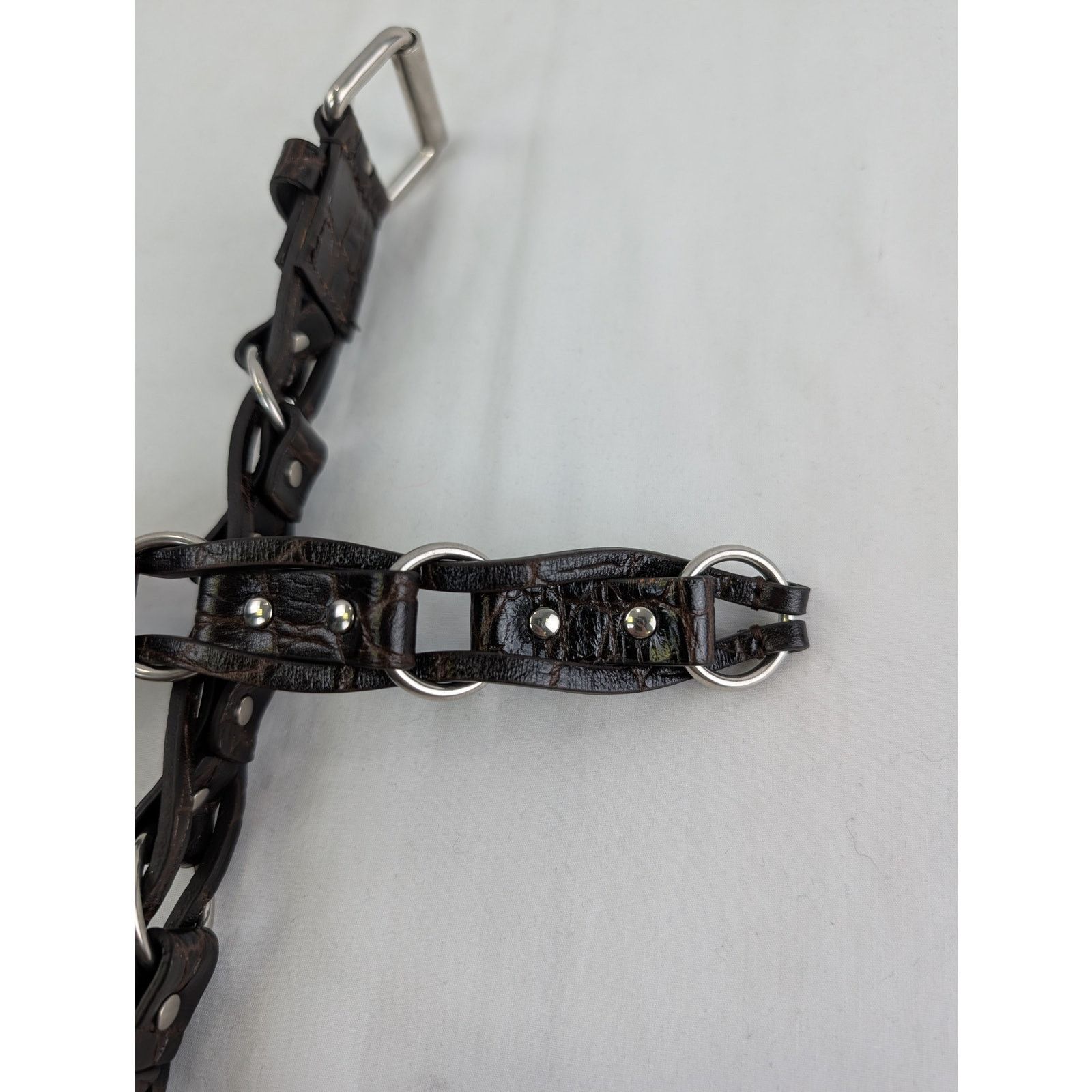 Saint Laurent Paris o1rshd1 Size: 100 / Motorcycle Buckle Belt Croc Embossed Size 40 - 10 Thumbnail