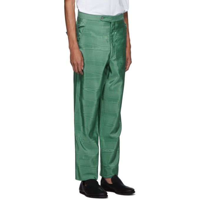 image of Bode Moire Trousers in Green, Men's (Size 30)