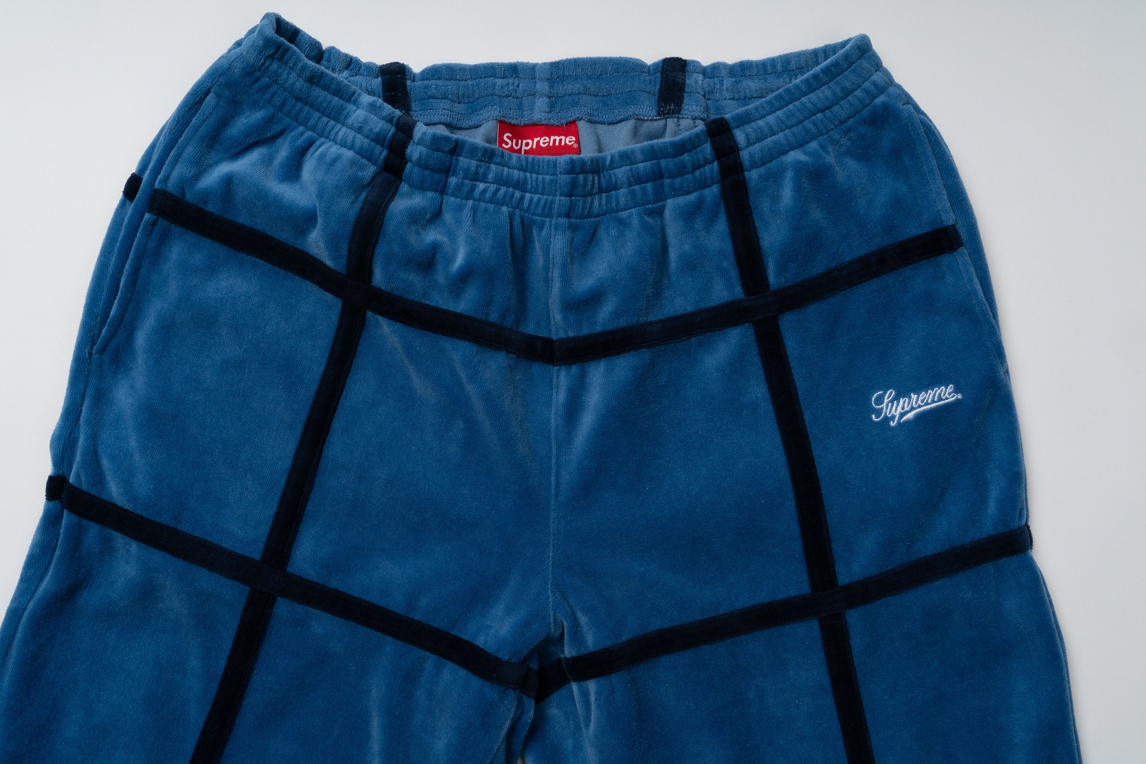 Supreme 🔵SUPREME Grid Taping Velour Jacket and Sweat pant outfit Size 50R - 13 Thumbnail