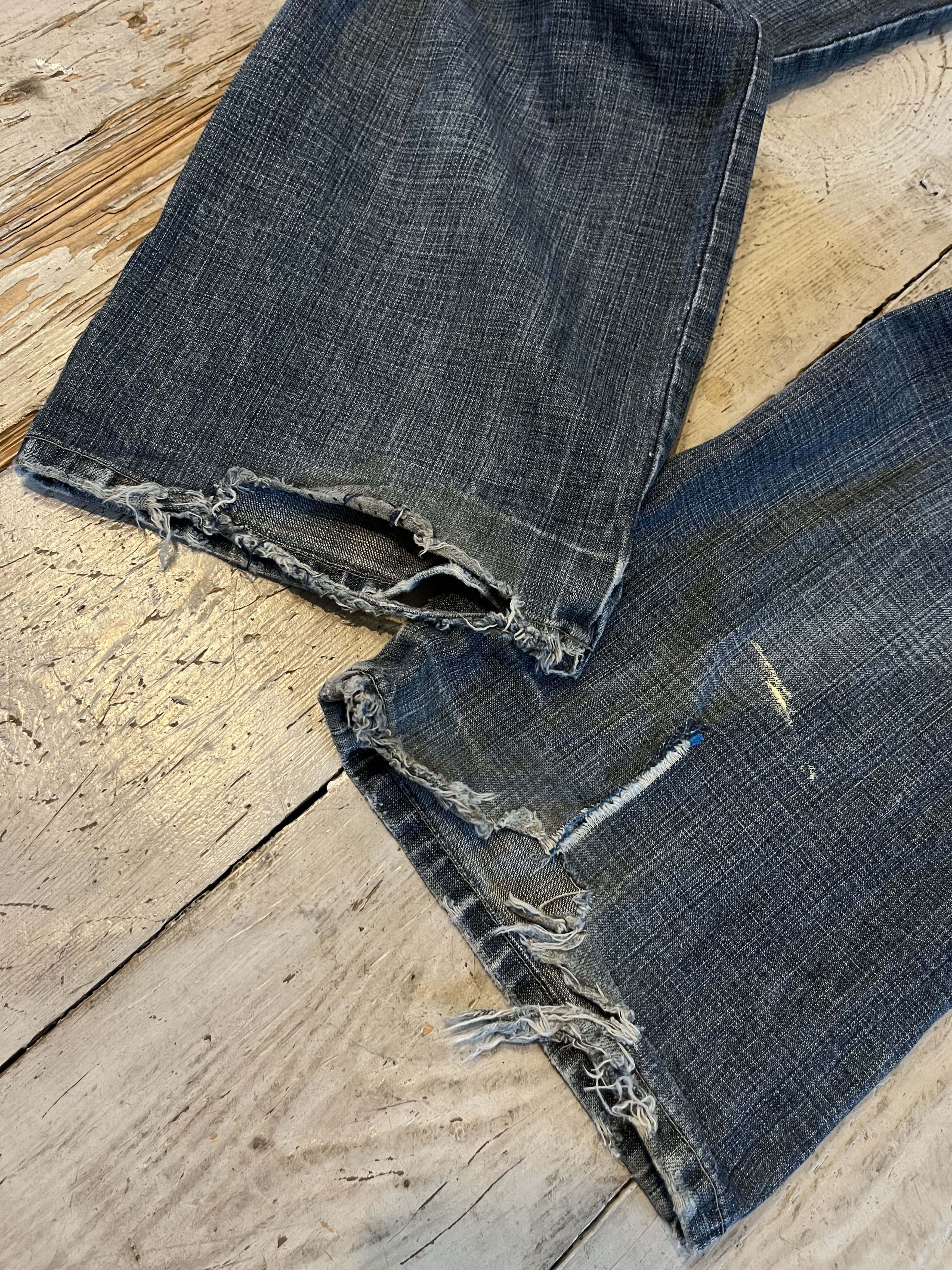 G-Star × Japanese Brand Distressed 90s G Star Raw Embroidered Logo Baggy Jeans Size US 31 - 12 Thumbnail