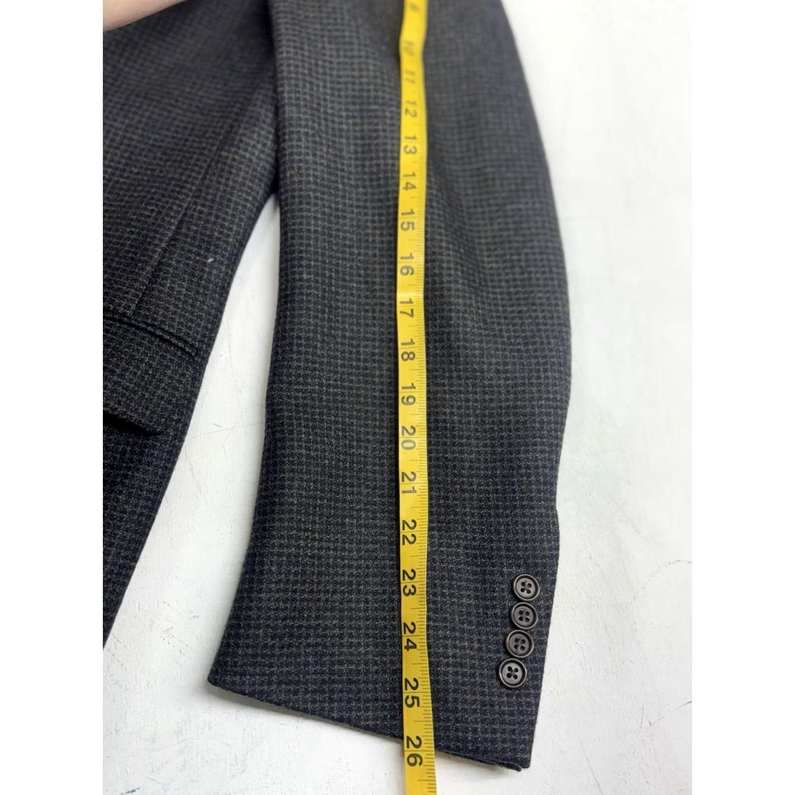 Canali Canali Blazer Tweed Wool Gray 3 Button Wedding Formal Jacket 46R Mens Size 46R - 7 Thumbnail