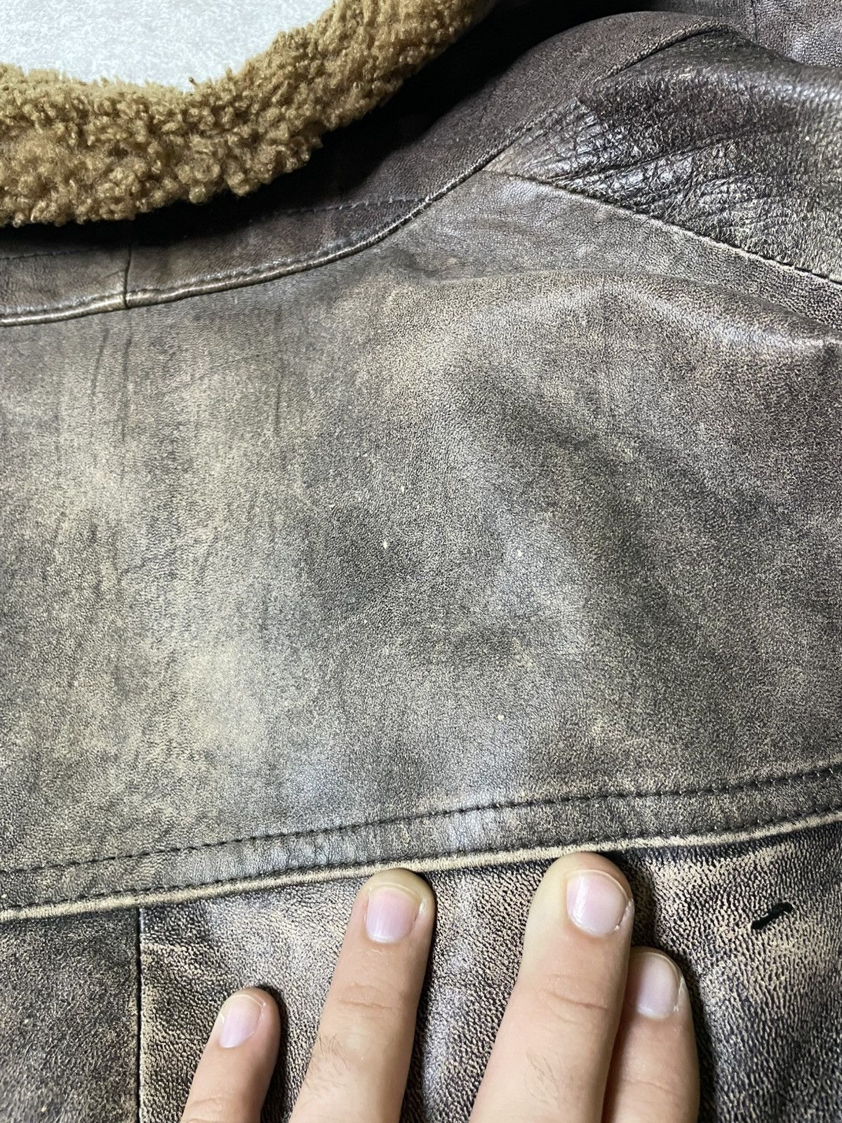 Genuine Leather 70s Multi-pocket Bomber Leather Flight Jacket Military Army Size US L / EU 52-54 / 3 - 22 Thumbnail