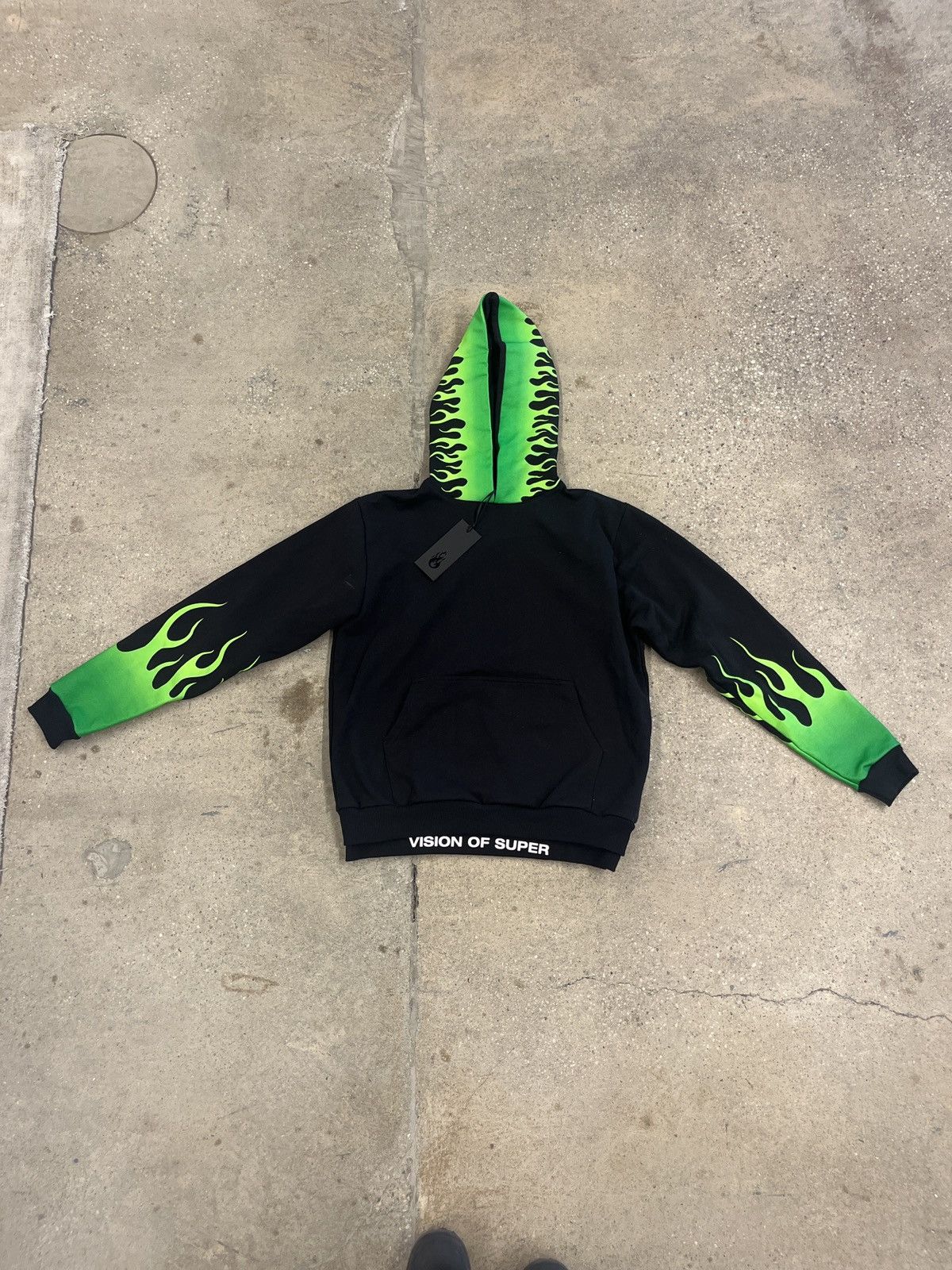 Other VISION OF SUPER black/green flame hoodie Size US M / EU 48-50 / 2 - 1 Thumbnail