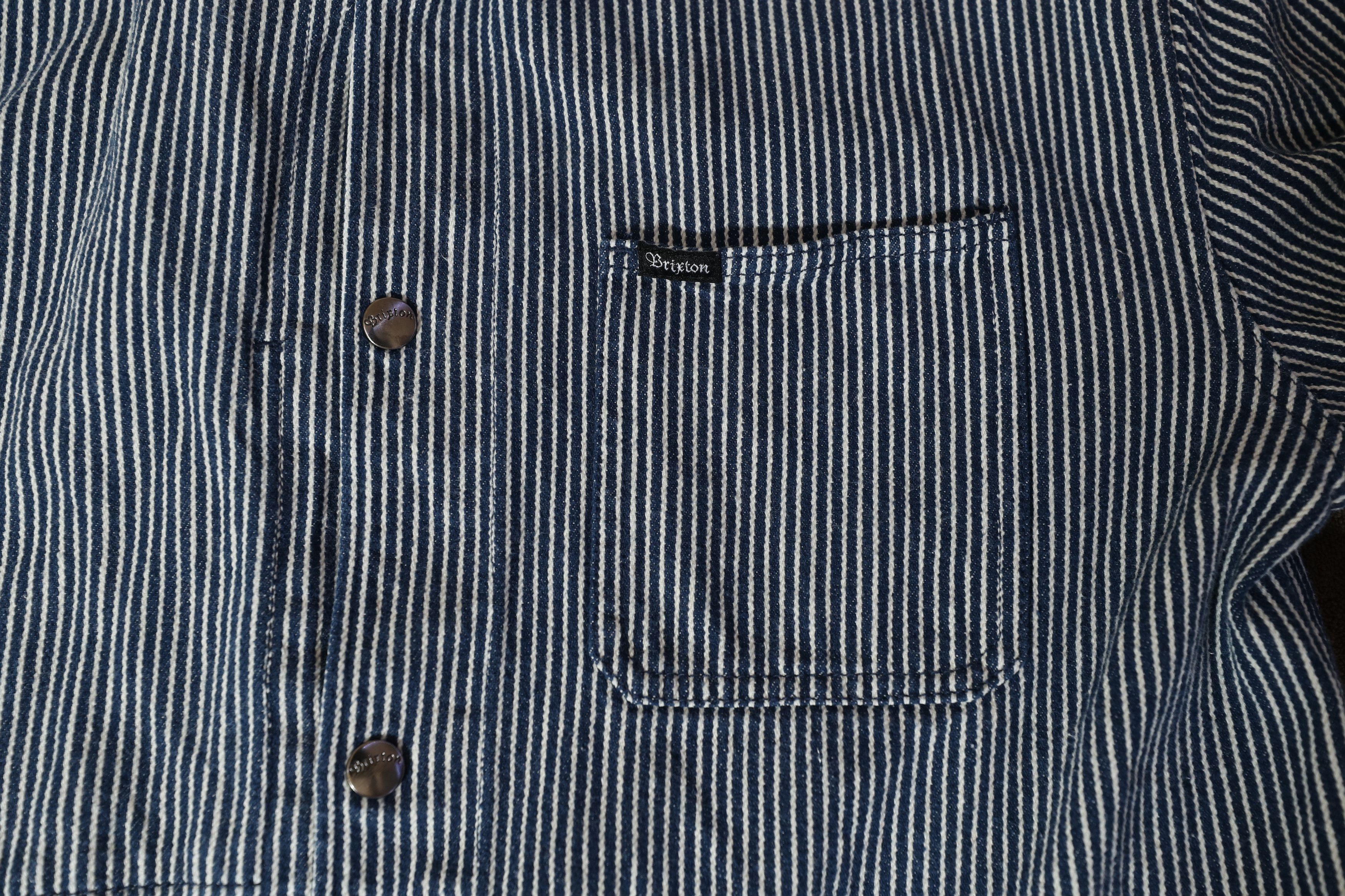 Brixton Brixton Striped Long Sleeve Overshirt (L) Size US L / EU 52-54 / 3 - 4 Thumbnail