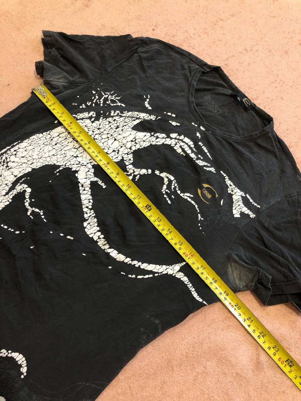 Just Cavalli Vintage black T-shirt big print Just Cavalli Crazy Y2K Size US XL / EU 56 / 4 - 14 Thumbnail