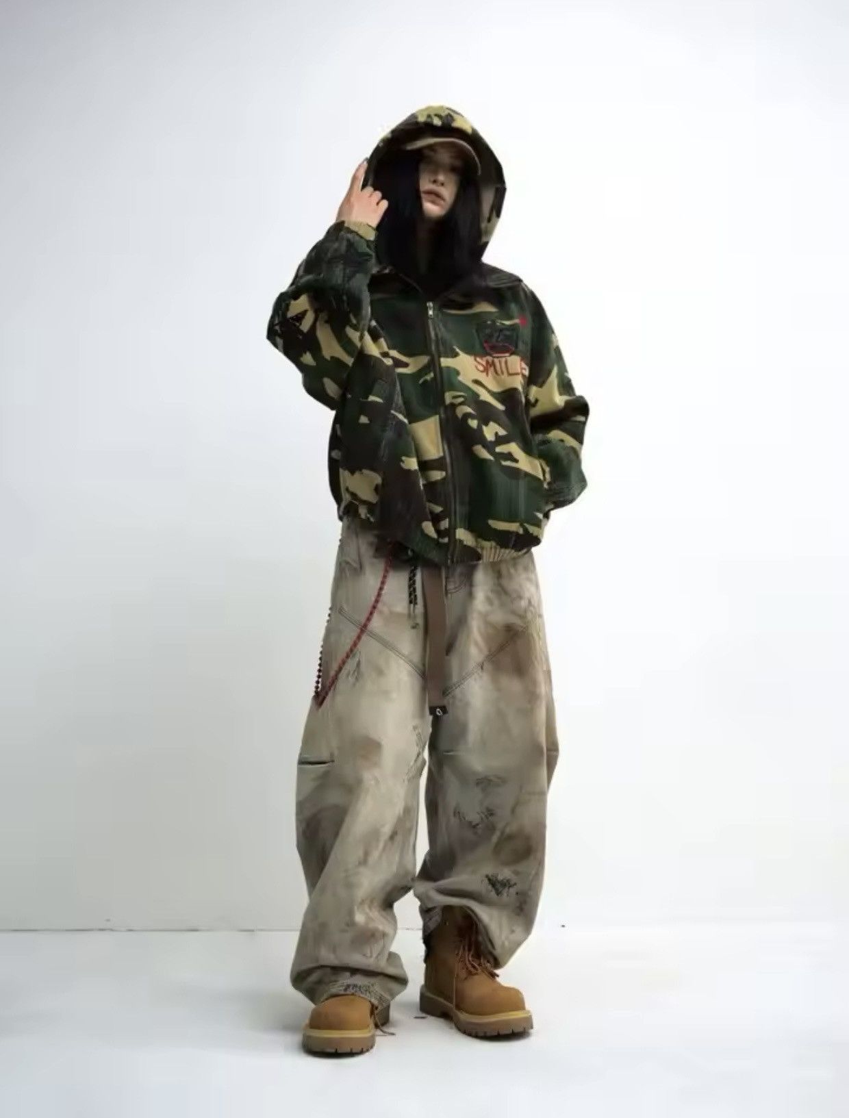 Other High Street Retro Washed Tie-Dye Distressed Jeans Size US 36 / EU 52 - 5 Thumbnail