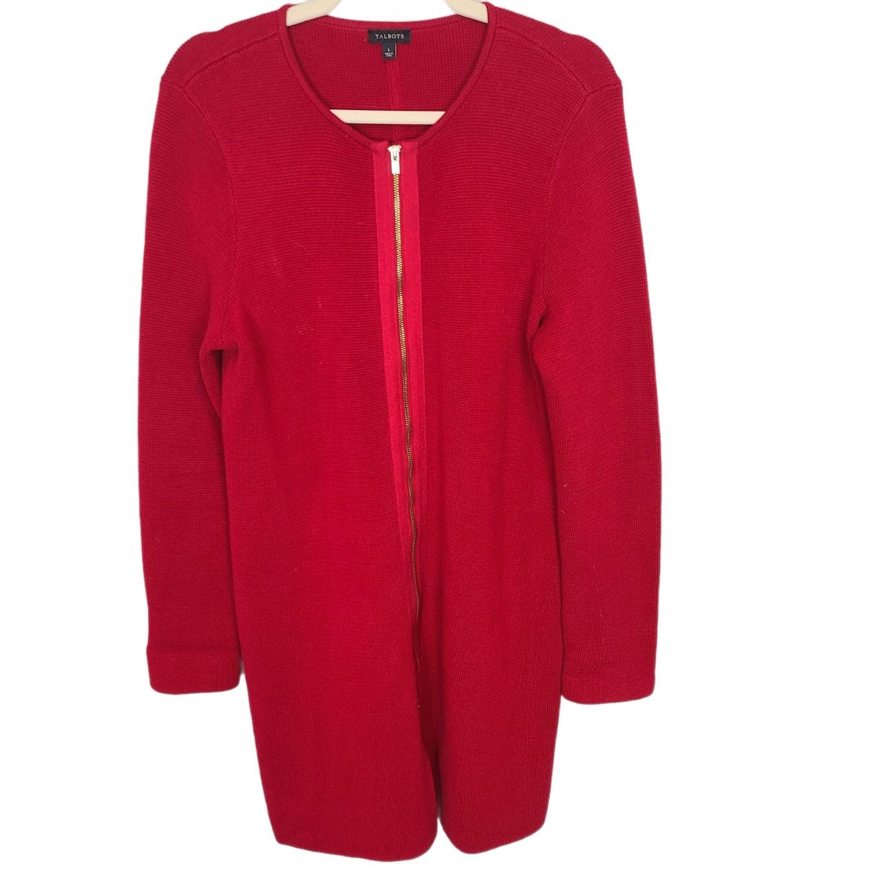 Robert Talbott Talbots Womens Full Zip Long Cardigan Sweater Jacket Size L Size L / US 10 / IT 46 - 1 Thumbnail