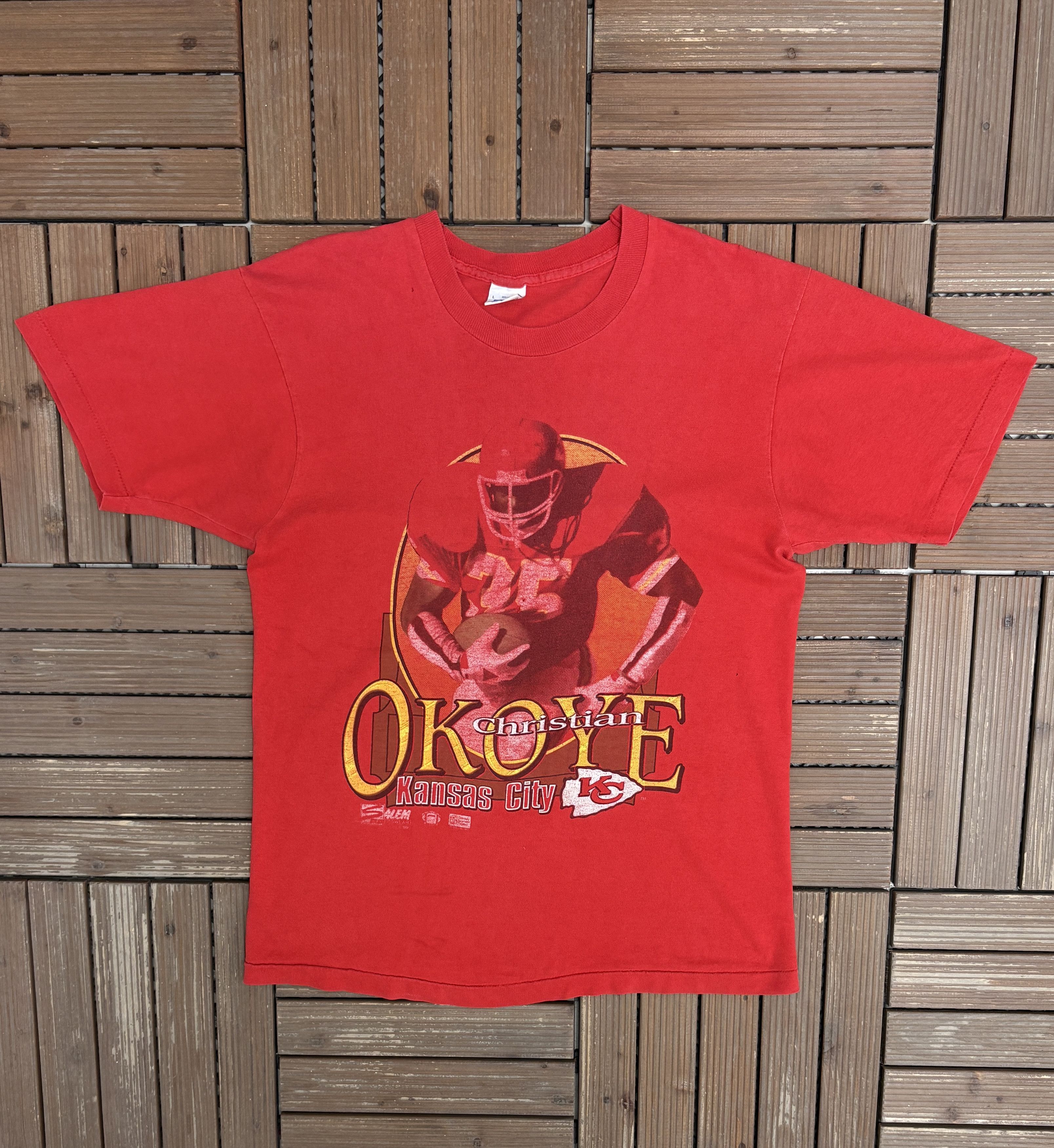 Salem Sportswear Kansas City Chiefs Christian Okoye Vintage T-Shirt Tee Size US L / EU 52-54 / 3 - 1 Thumbnail