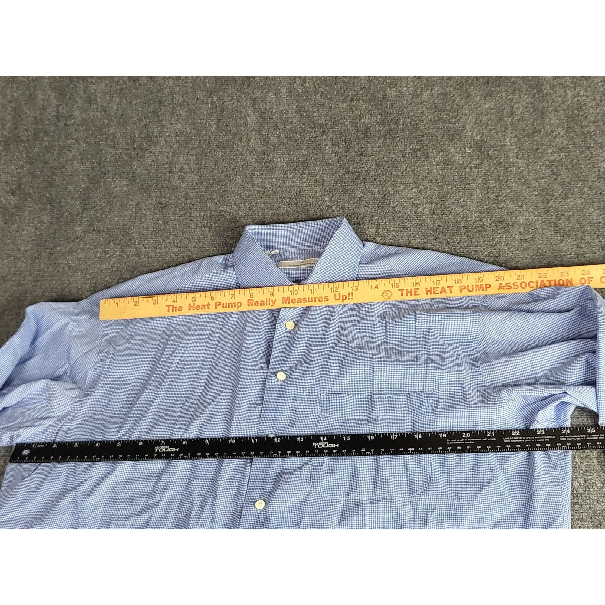 Ermenegildo Zegna Ermenegildo Zegna Button Up Shirt Men Sz L Gingham Blue Whit Size US L / EU 52-54 / 3 - 4 Thumbnail