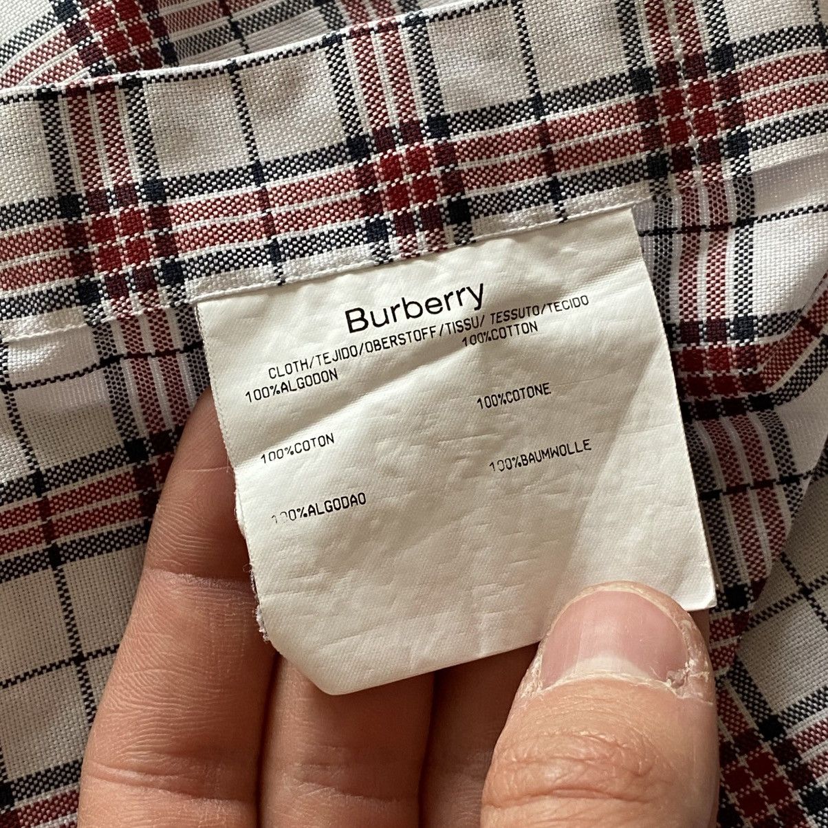 Burberry × Burberry Prorsum × Vintage Burberry Nova Check Checkered White/Red Button Up Shirt Size US L / EU 52-54 / 3 - 7 Thumbnail