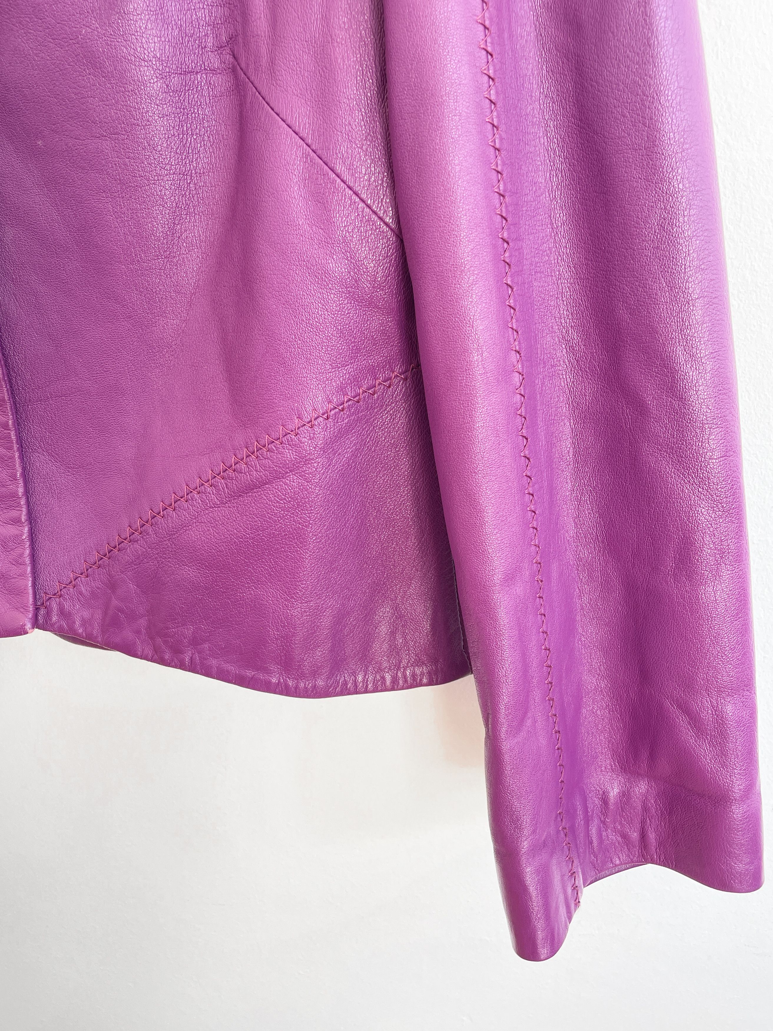 Versace purple leather jacket Size M / US 6-8 / IT 42-44 - 3 Thumbnail