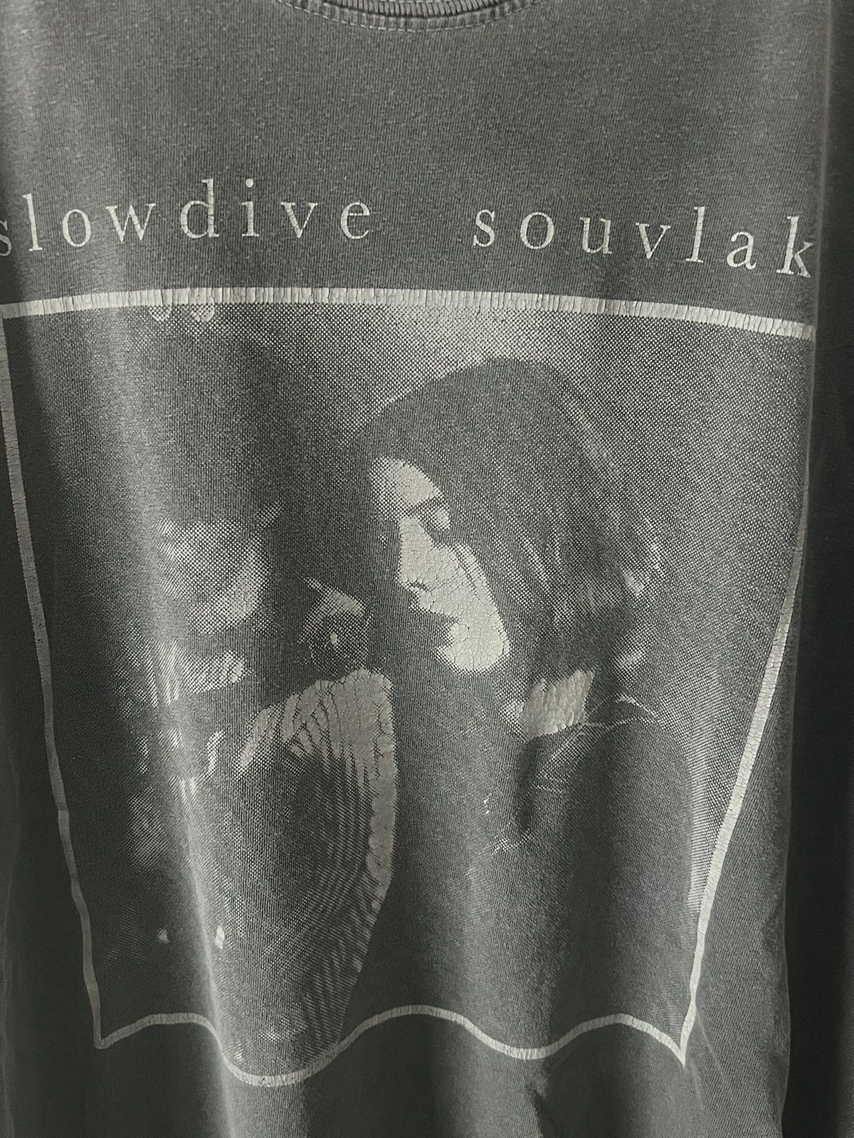 image of Archival Clothing x Band Tees Vintage Slowdive Bootleg in Faded Grey, Men's (Size Large)