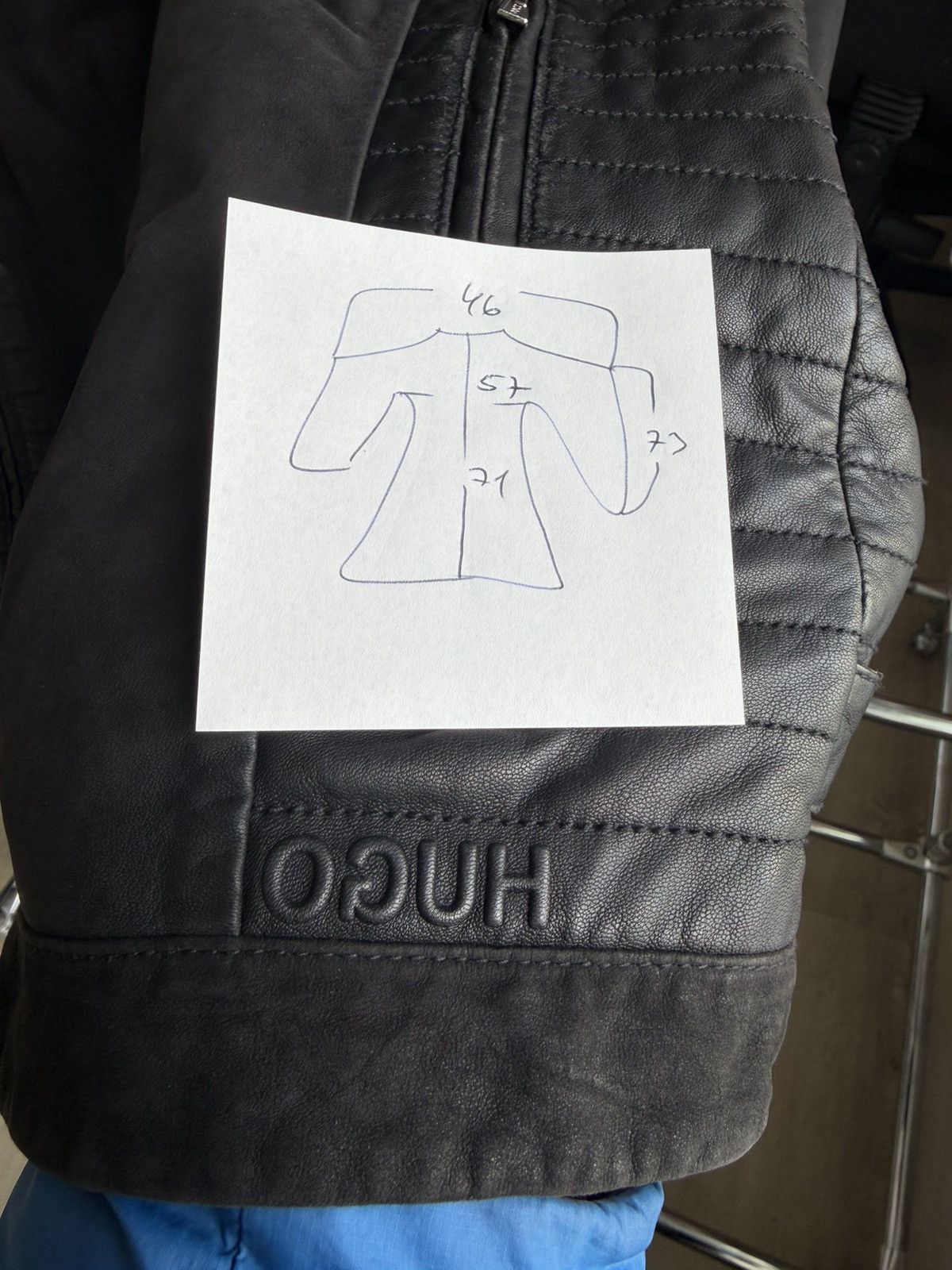 Hugo Boss HUGO BOSS Lordi Lamb Leather Jacket Men’s Black Biker Racer Size US XXL / EU 58 / 5 - 9 Thumbnail