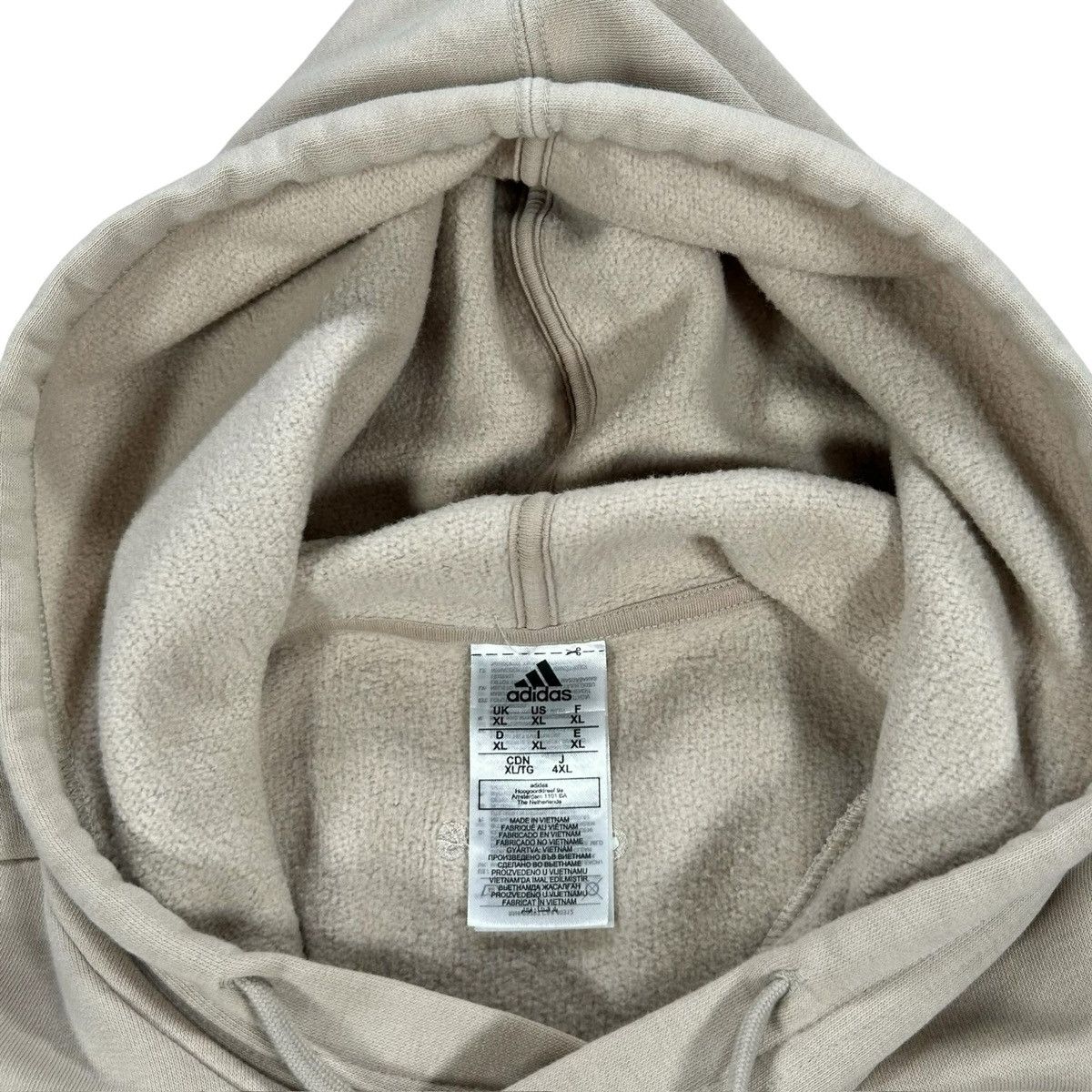Adidas Mens Adidas Beige Green White Classic Logo Hoodie Sweatshirt Size US XL / EU 56 / 4 - 8 Thumbnail