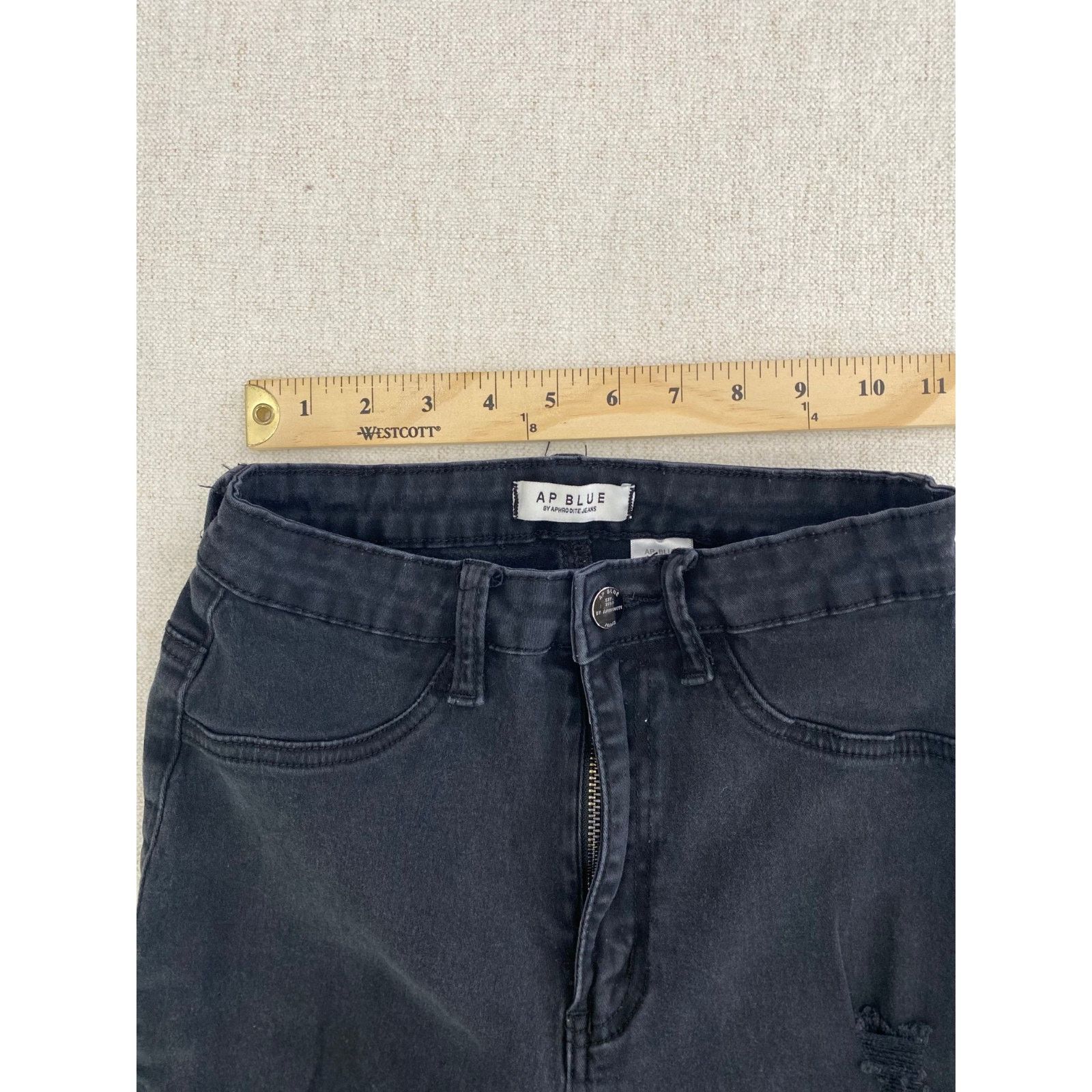 Other AP Blue by Aphrodite Jeans Womens 9 Black Denim Skinny Slim Size 22" - 6 Thumbnail