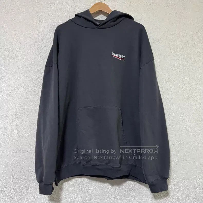 Balenciaga Balenciaga Logo Printed Hooded Long Sleeve Sweatshirt Size US M / EU 48-50 / 2 - 1 Thumbnail