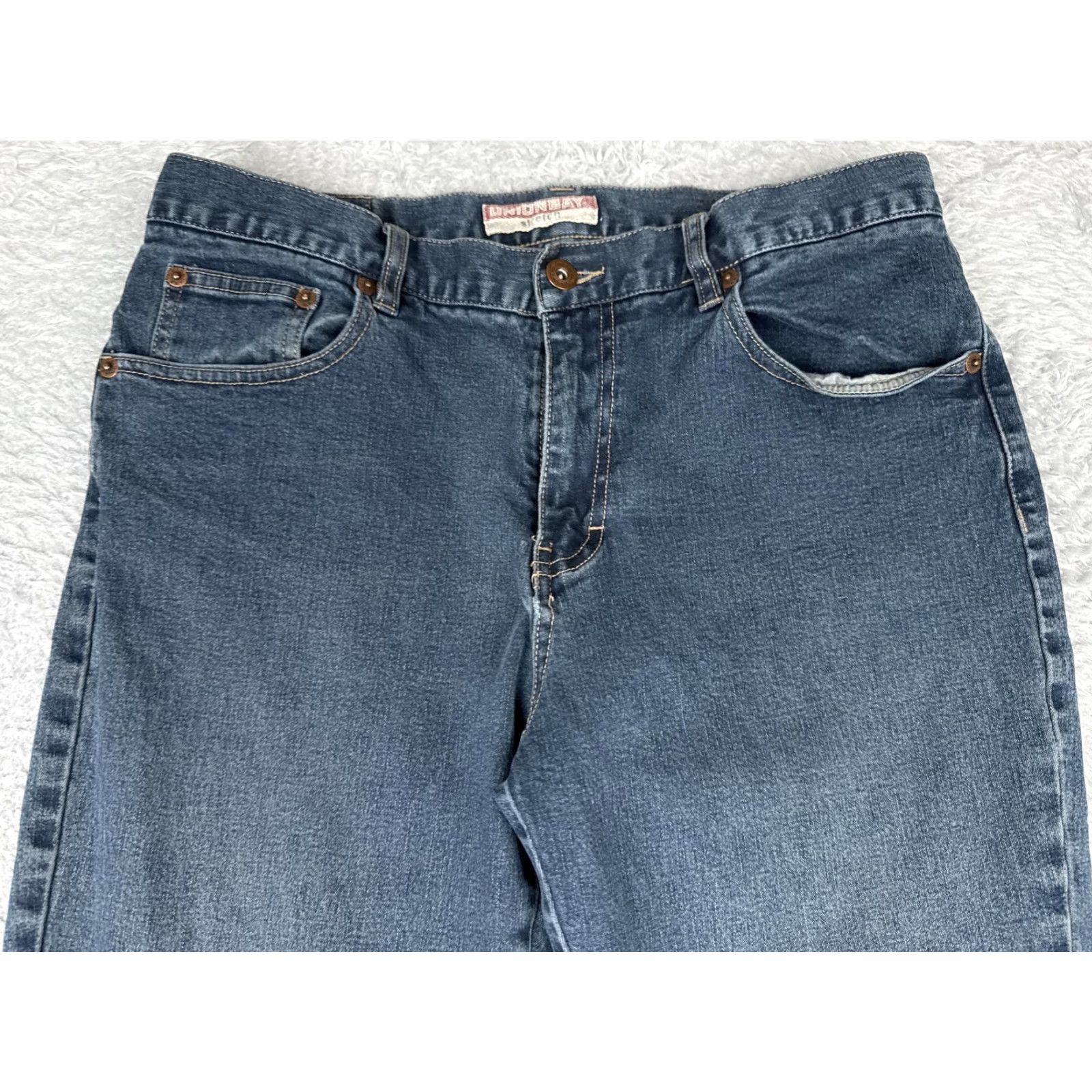 Vintage UNIONBAY Jeans Womens 29 Blue Medium Wash Mid Rise Straight Leg Denim 29x31 Size 29" - 4 Thumbnail
