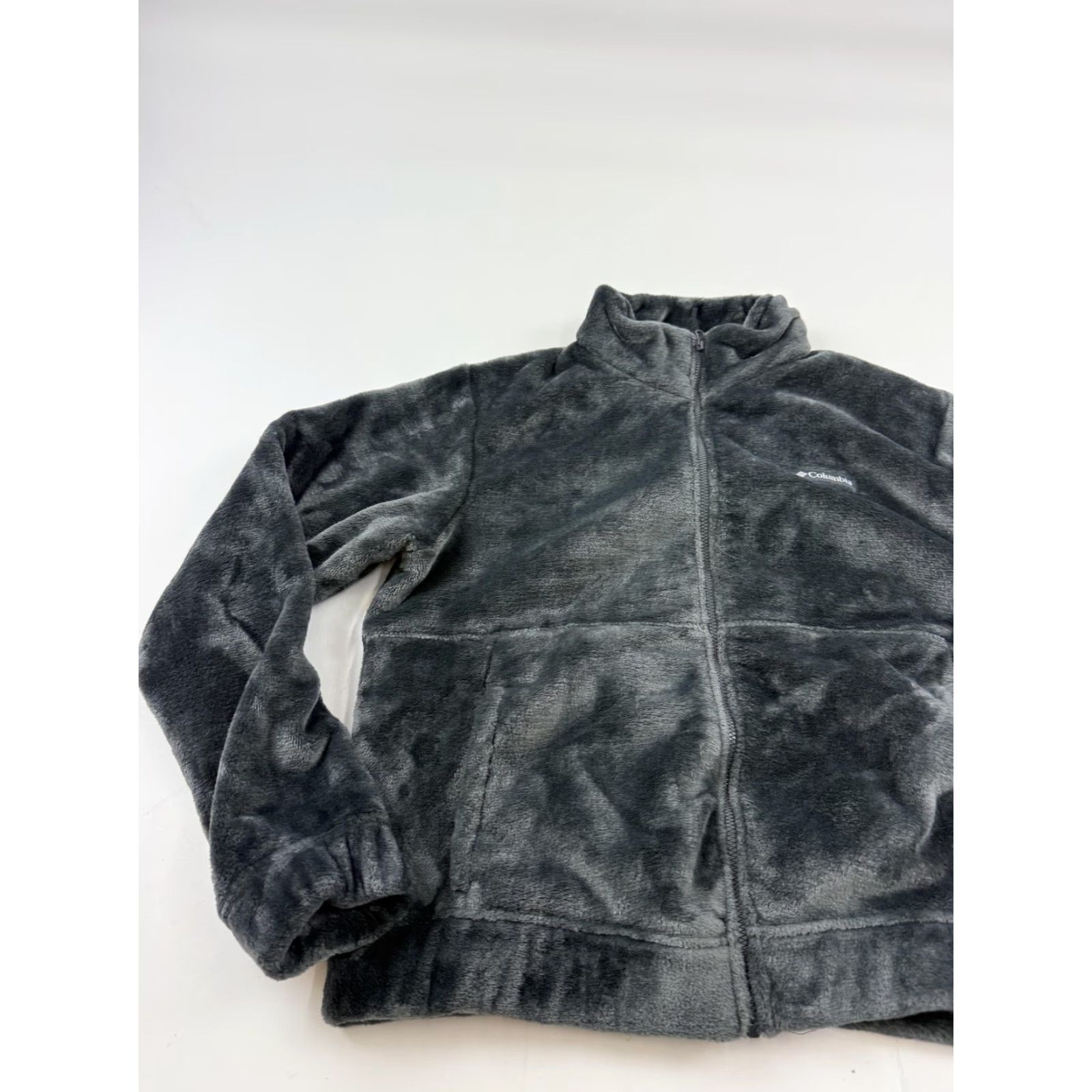 Vintage Columbia Jacket Womens L Gray Plush Fleece Full Zip Stand Collar Warm AL4030 Size L / US 10 / IT 46 - 3 Thumbnail