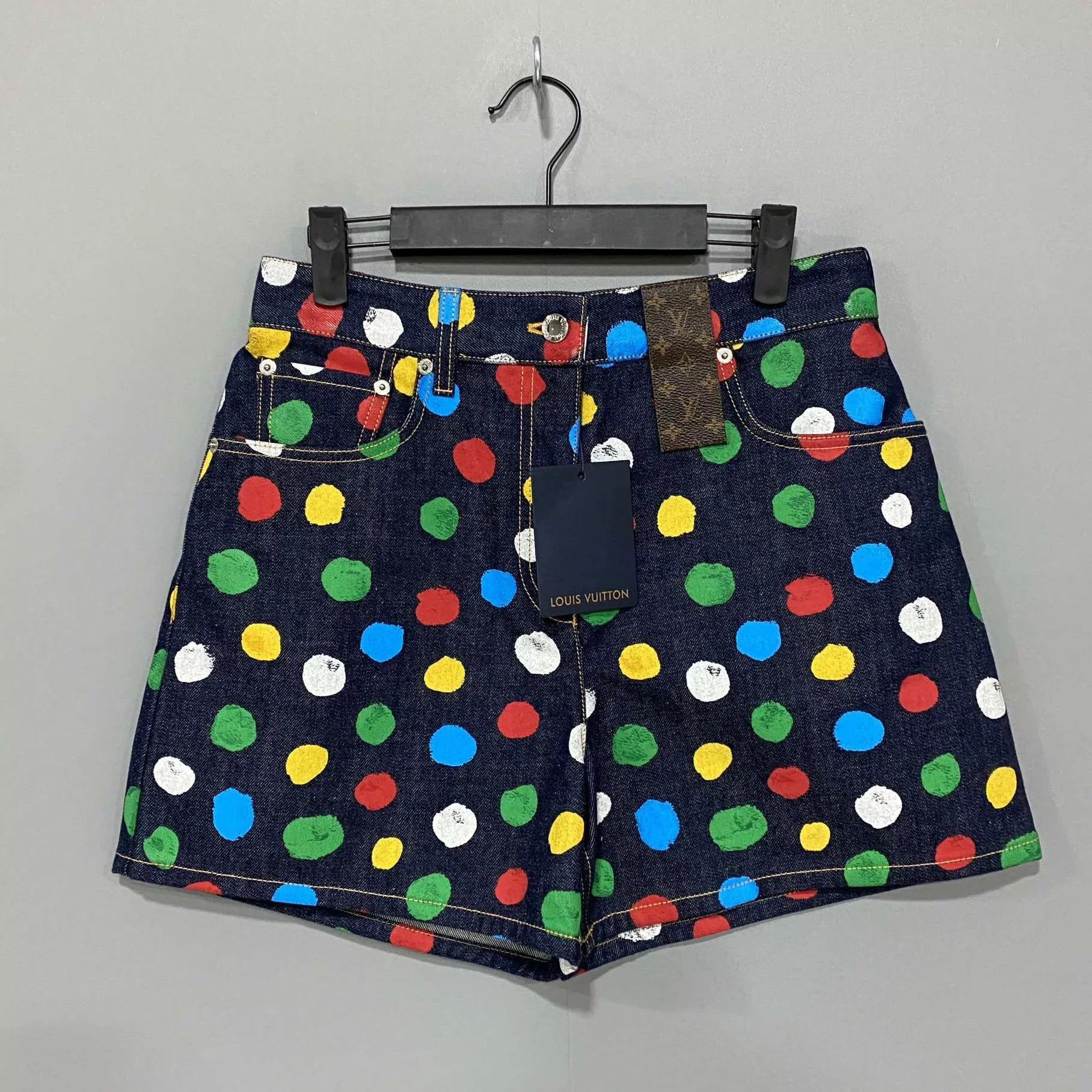 Louis Vuitton Yayoi Kusama x LV Polka Dot Denim Short FR38 Size 27" / US 4 / IT 40 - 1 Thumbnail