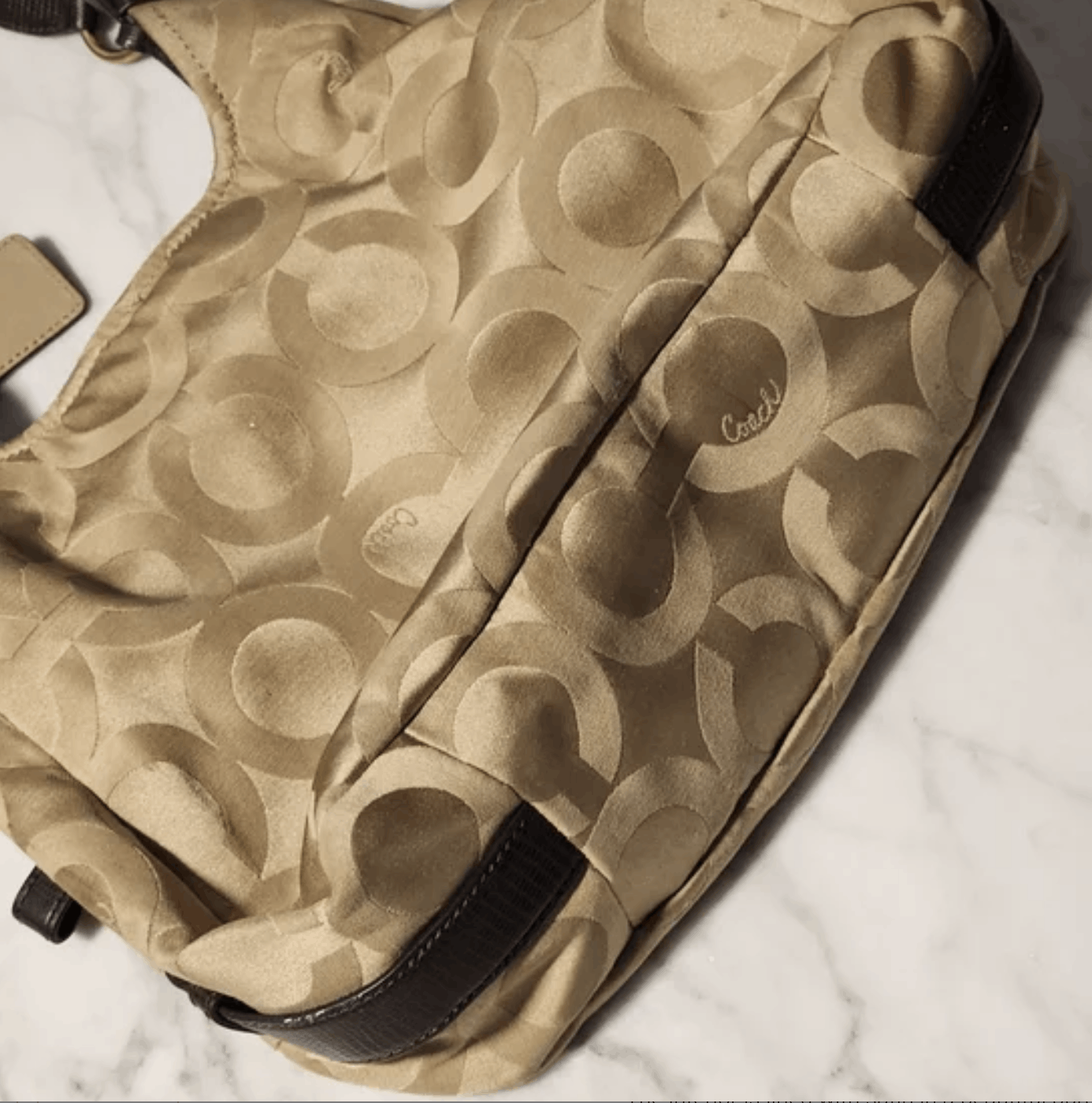 Coach Coach Madison Maggie OP Art Tan C Hobo Bag + Matching Wallet Size ONE SIZE - 3 Thumbnail