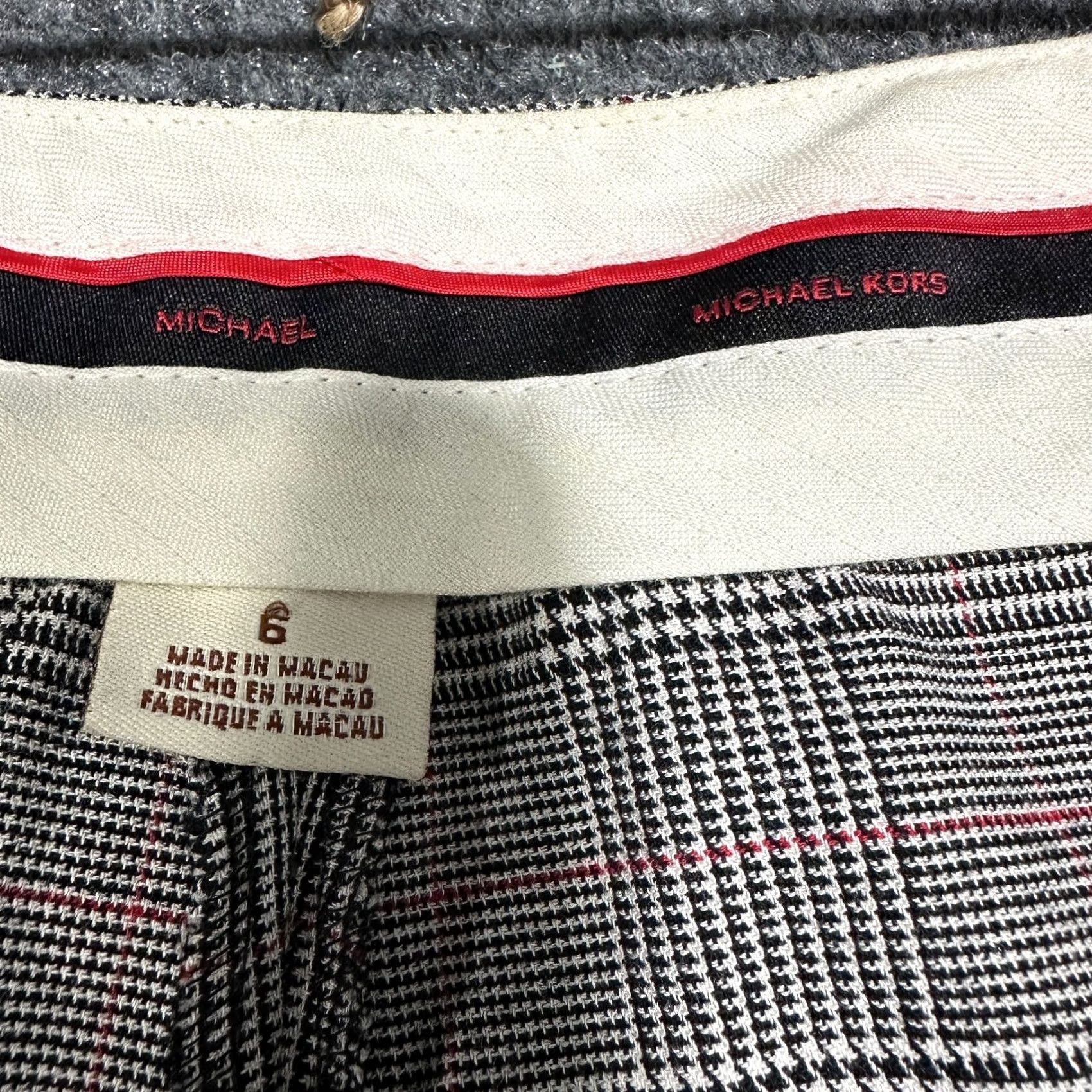 Michael Kors Michael Kors Pants Womens 6 Gray Plaid Bootcut Zip Fly Back Pocket Dress Pants Jeans Trousers Women MasterBrand MK Size 28" / US 6 / IT 42 - 5 Thumbnail