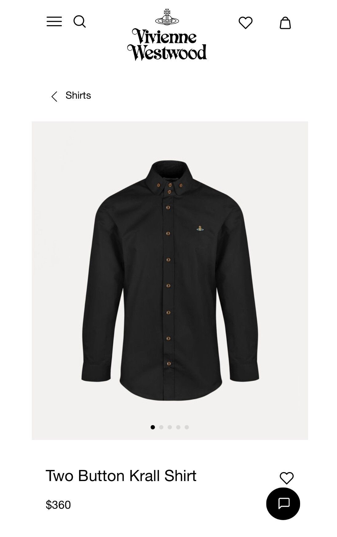 Vivienne Westwood Vivienne Westwood Two Button Krall Shirt Black size 48 Size US M / EU 48-50 / 2 - 7 Thumbnail