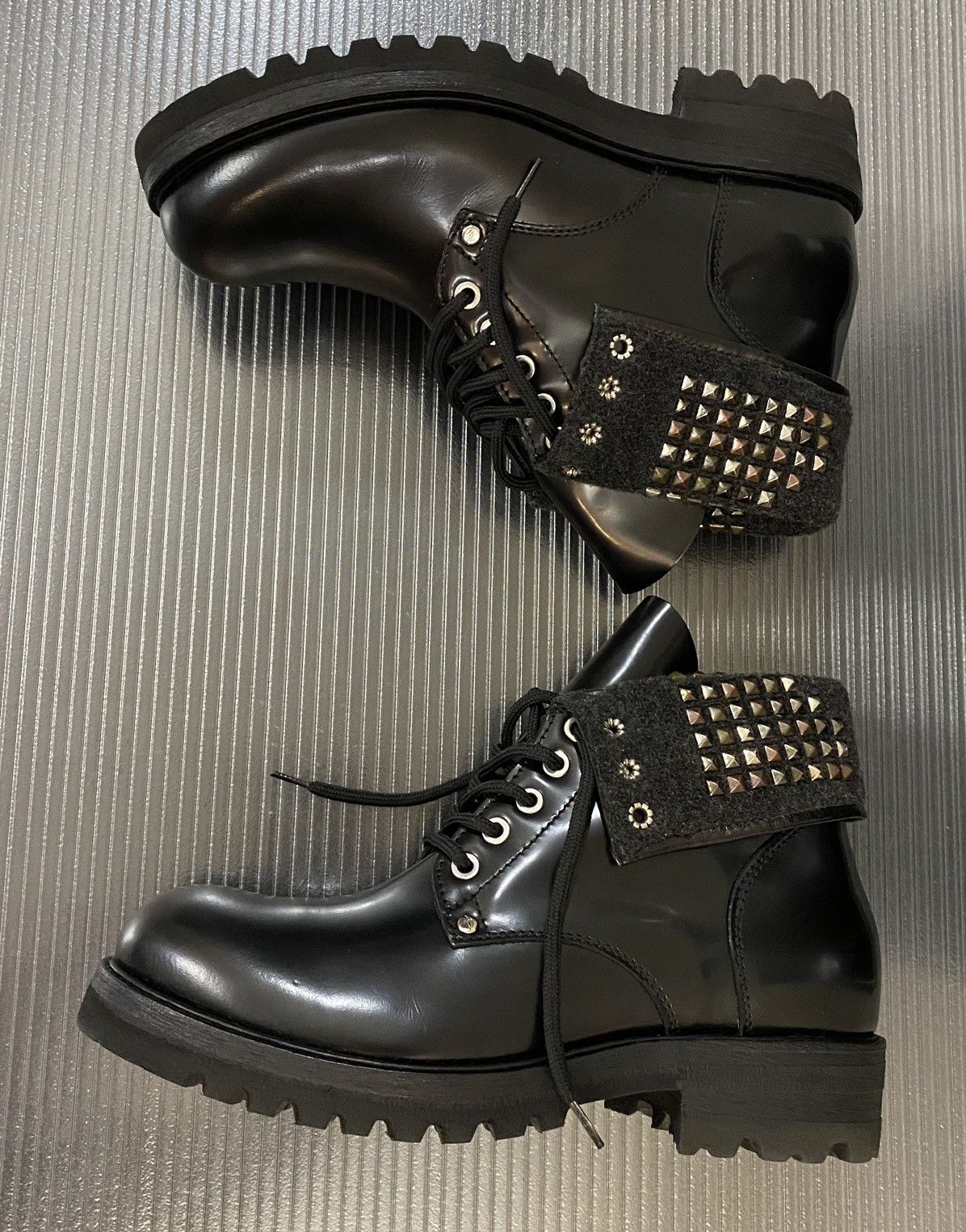 Paciotti Cesare Paciotti 🇮🇹 Nero calf metal studded biker boots 7 NEW Size US 7 / EU 40 - 3 Thumbnail