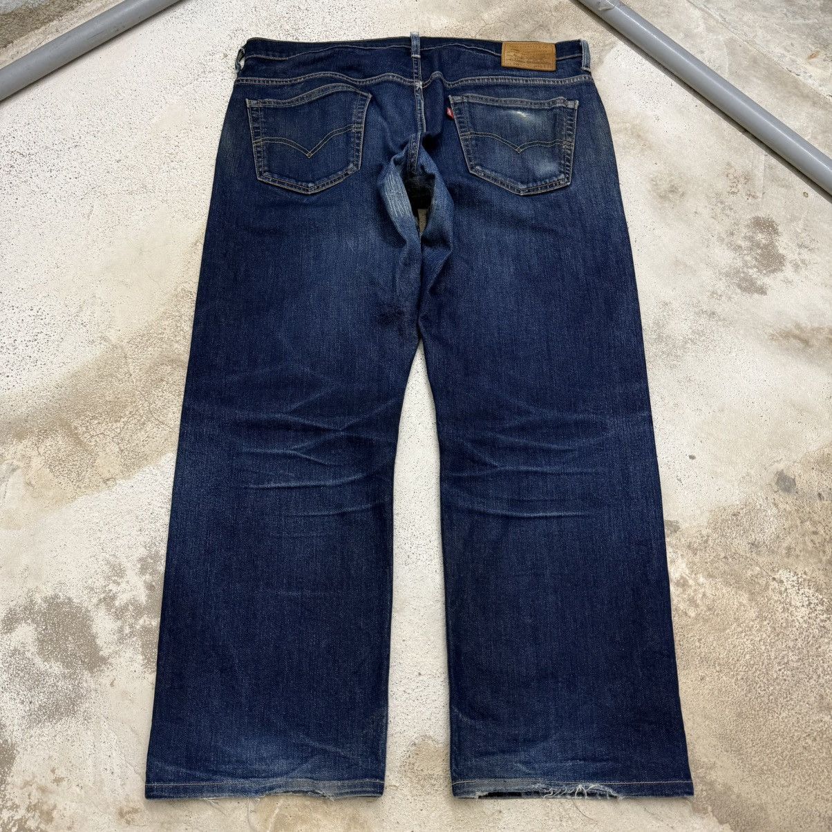 Levi's Levis 569 Big E Distressed Repaired Stretch Denim Pants Size US 35 - 2 Thumbnail