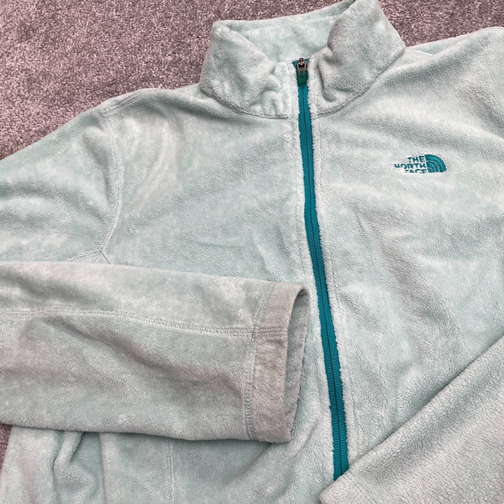 The North Face The North Face Helata Fuzzy Fleece Jacket Womens Large Green Full Zip Outdoor Size L / US 10 / IT 46 - 7 Thumbnail