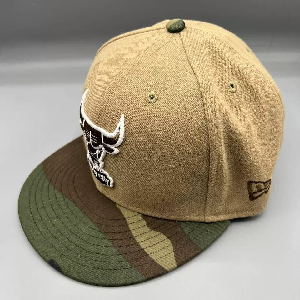 New Era Chicago Bulls Windy City Hat Men 7 3/8 Brown Camo Fitted Cap Size ONE SIZE - 2 Thumbnail
