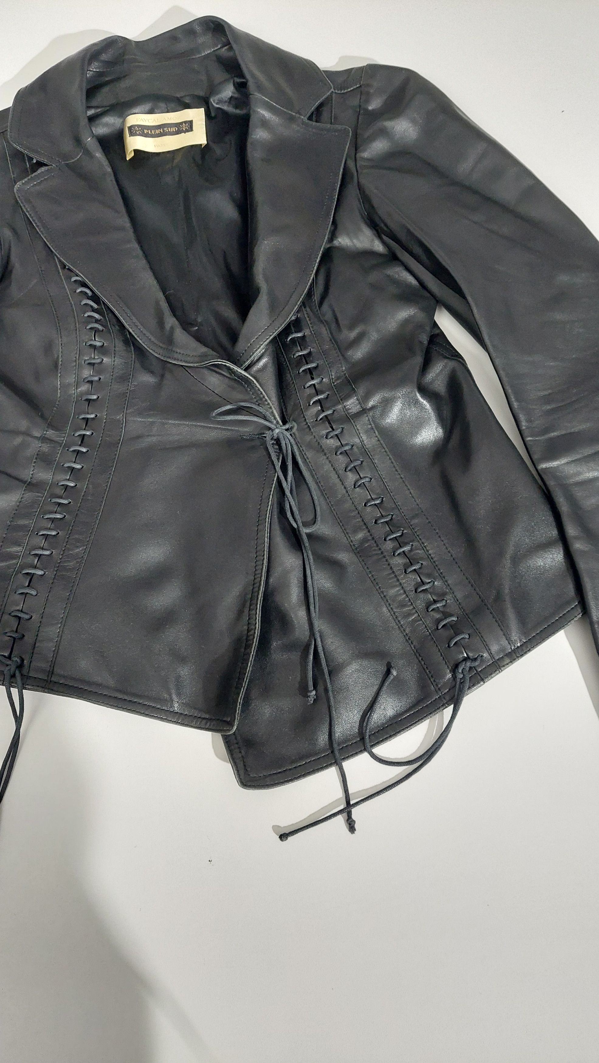 plein sud Archive 2002 Plein Sud laced leather jacket Size M / US 6-8 / IT 42-44 - 3 Thumbnail