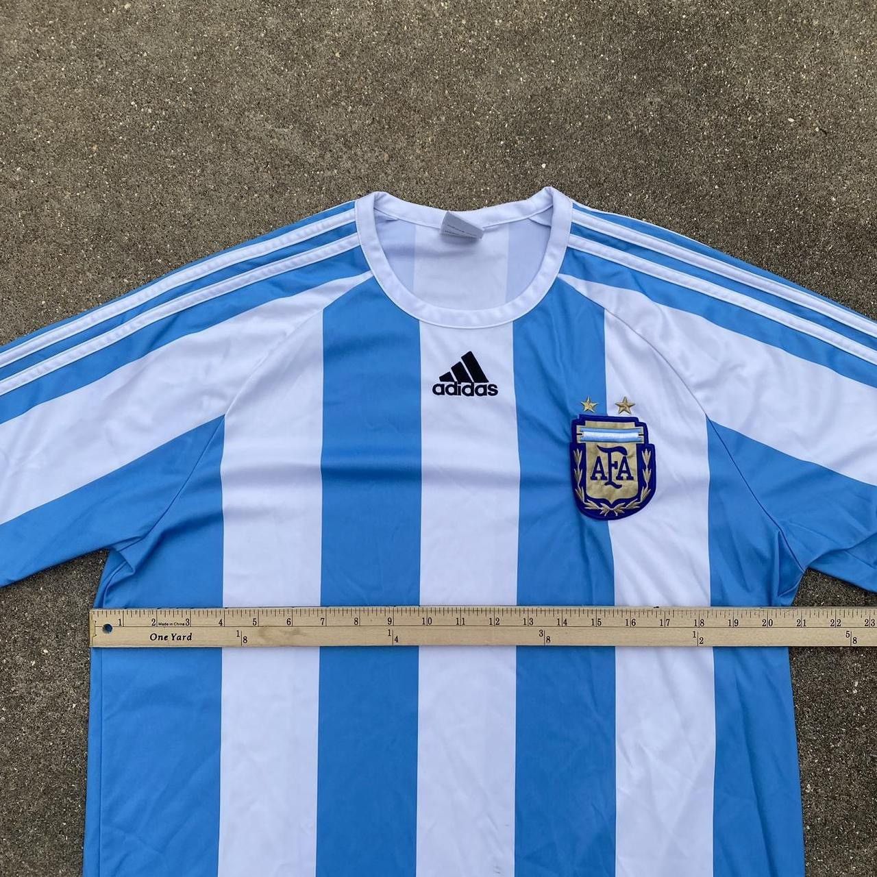 Adidas Vintage Argentina Adidas striped soccer jersey Size US L / EU 52-54 / 3 - 3 Thumbnail