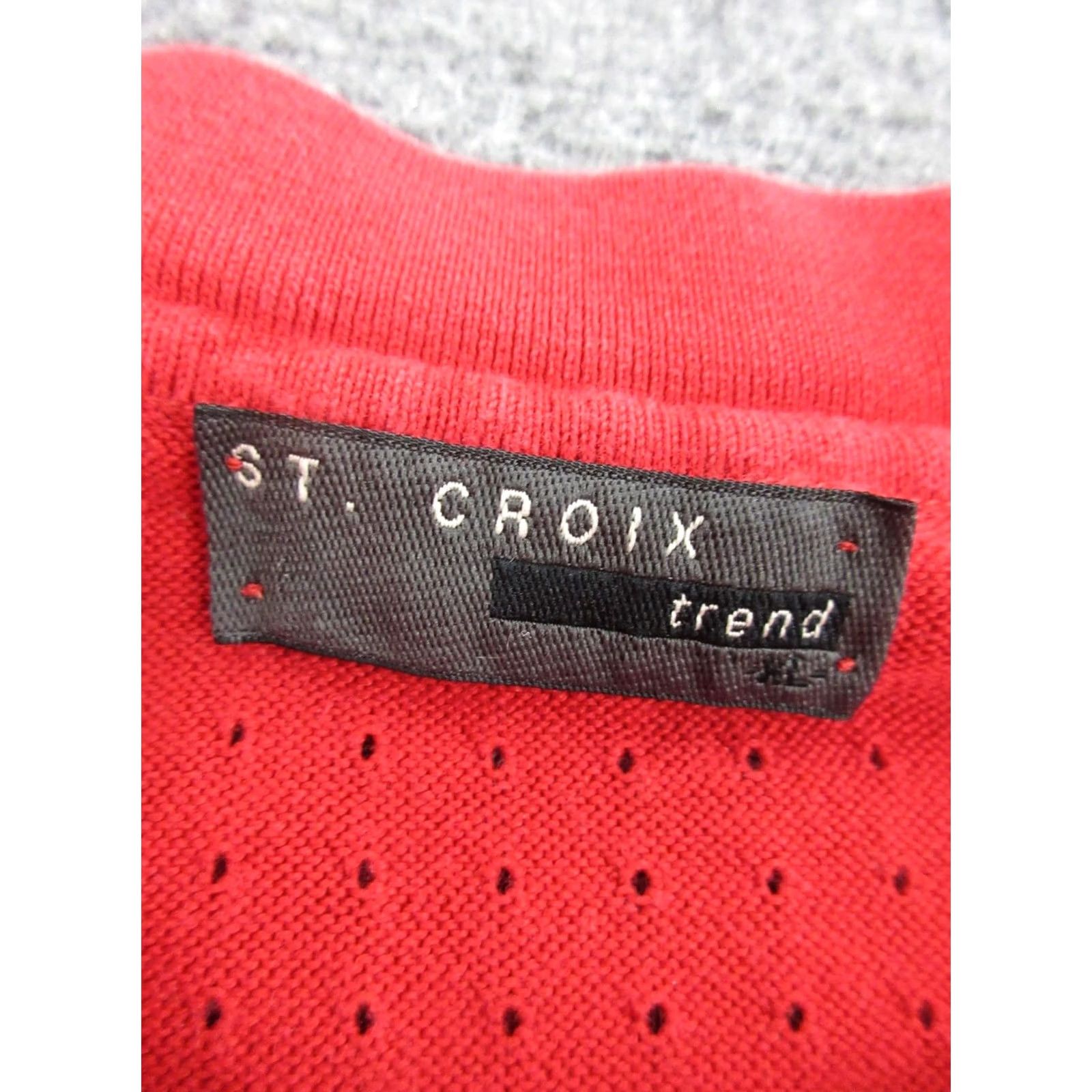 Vintage St. Croix Mens XL Red Cotton Polyester Knit Short Sleeve Collared Pullover Sweater Size US XL / EU 56 / 4 - 7 Thumbnail