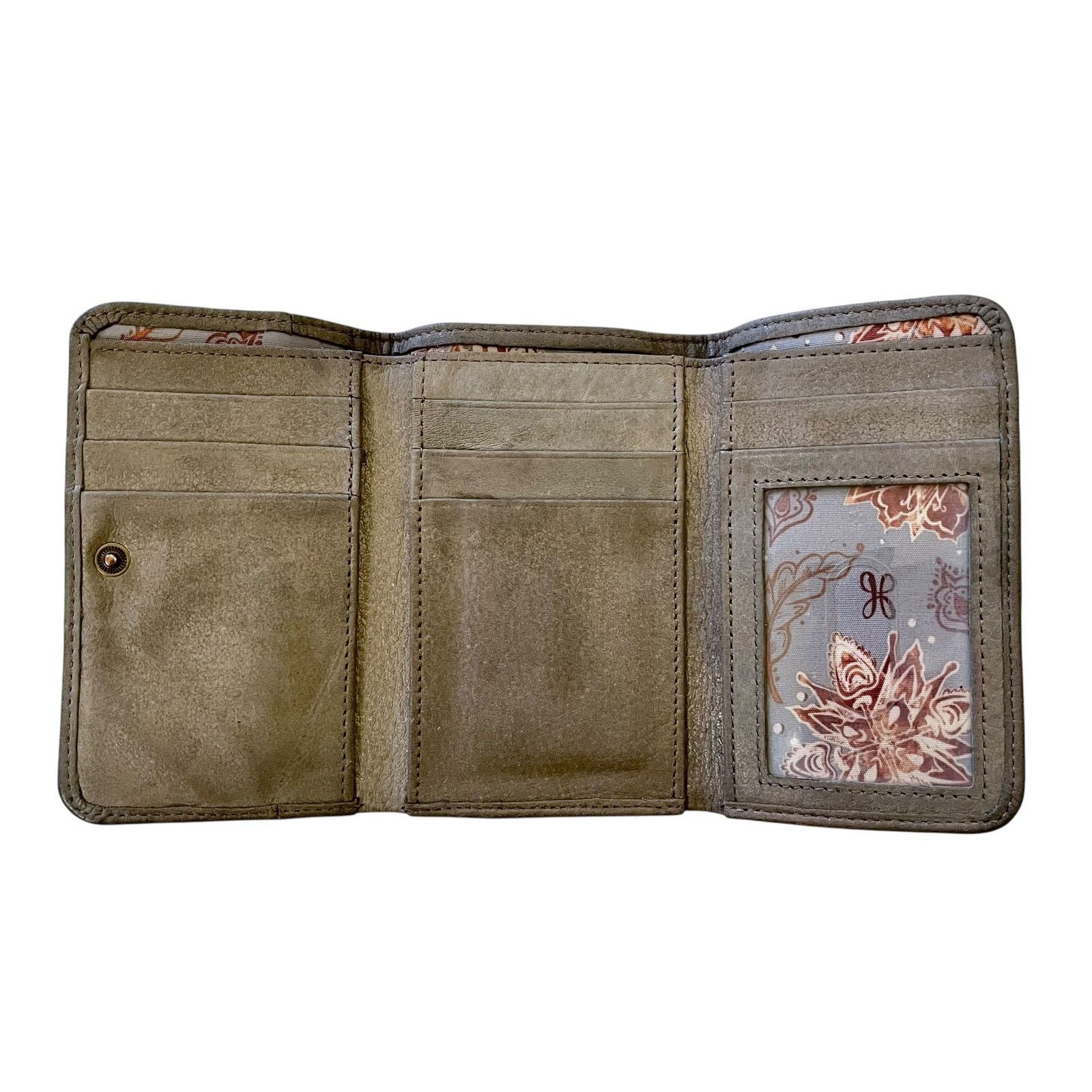 Hobo HOBO Jill Shadow Gray Leather Minimalist Trifold Snap Wallet Size ONE SIZE - 3 Thumbnail