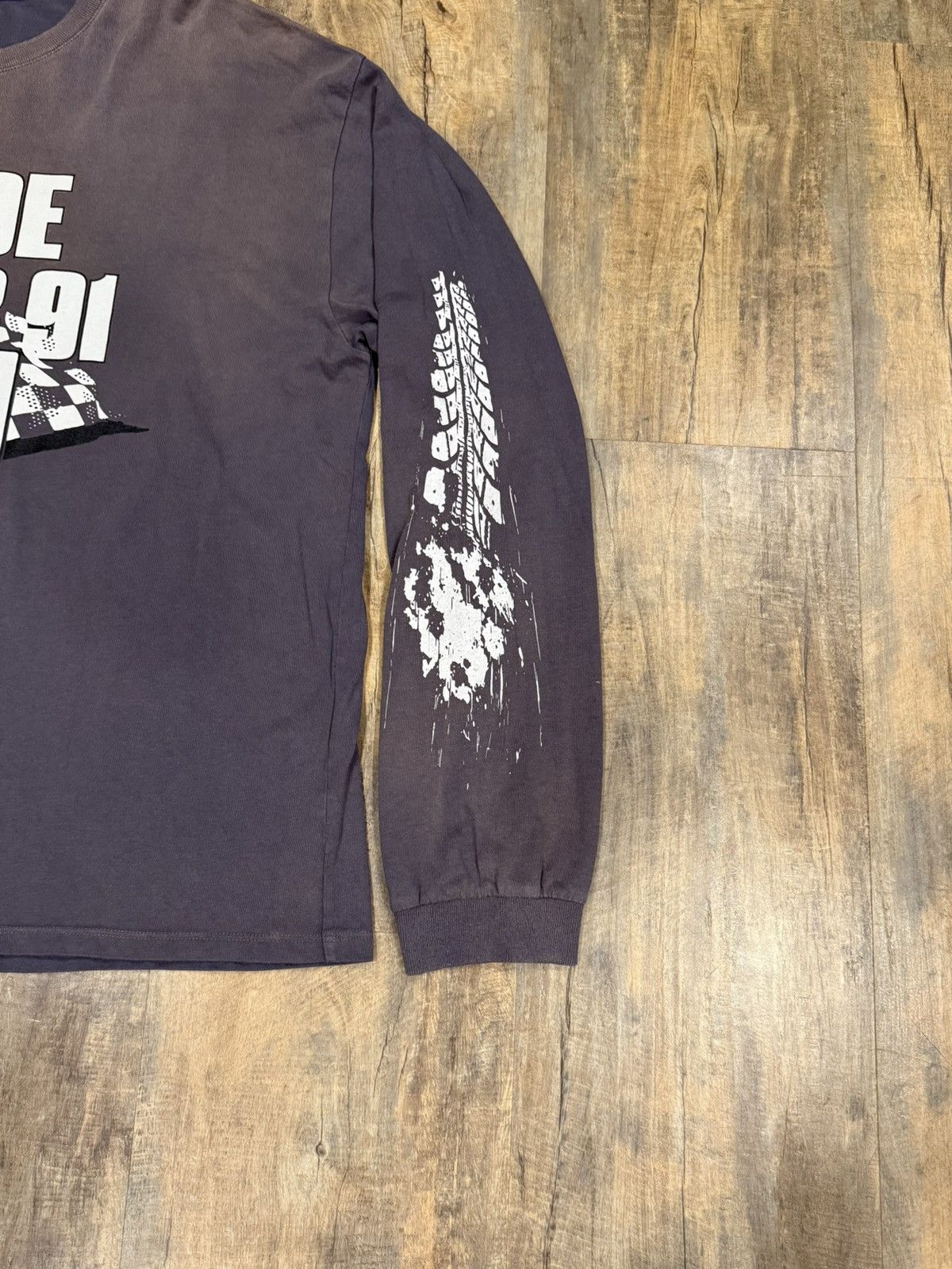 RARE Rhude Dakar 91 Logo L/S Tee Faded Grey Rally Racing